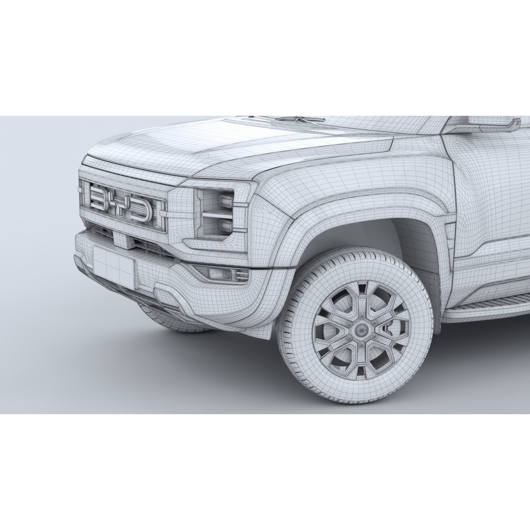BYD Shark 6 DMO 3D Model – Game-Ready Pickup Truck, FBX, OBJ - View 15