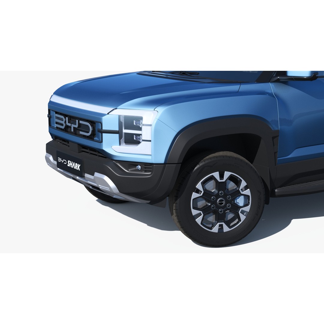 BYD Shark 6 DMO 3D Model – Game-Ready Pickup Truck, FBX, OBJ - View 6