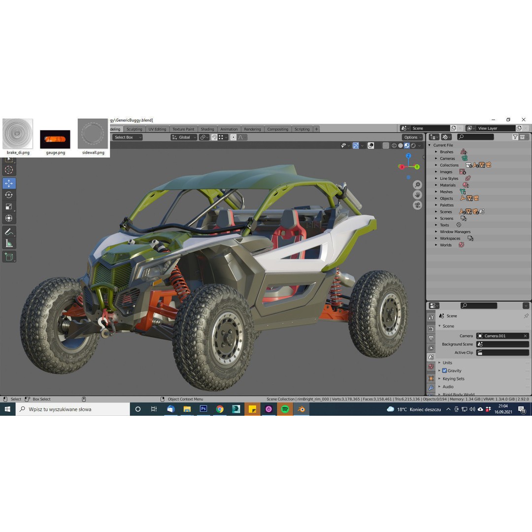 Generic Buggy 3D Model – Detailed Off-Road Vehicle, Multiple Formats