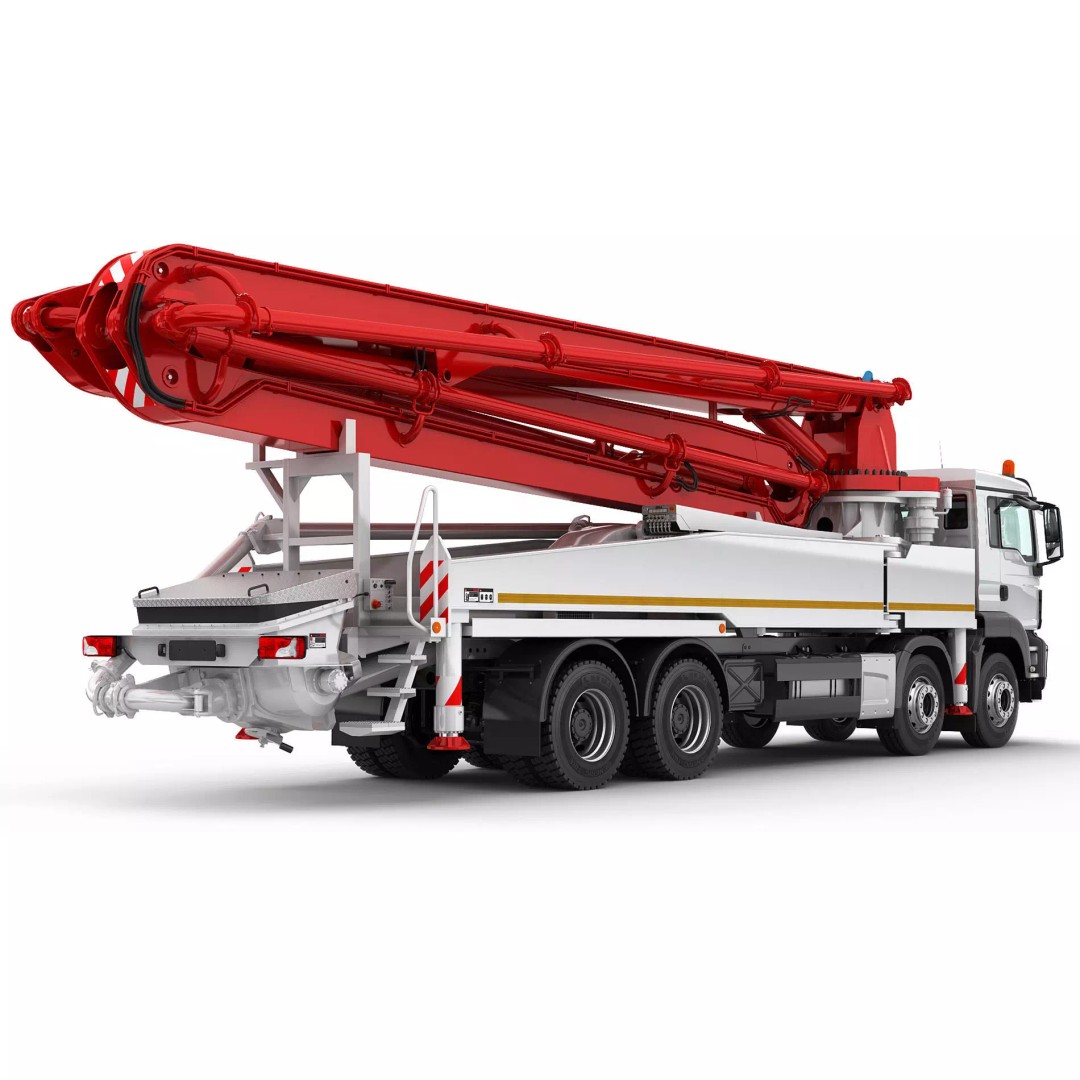 Concrete Pump Truck 3D Model – Realistic Industrial Vehicle, FBX, OBJ - View 2
