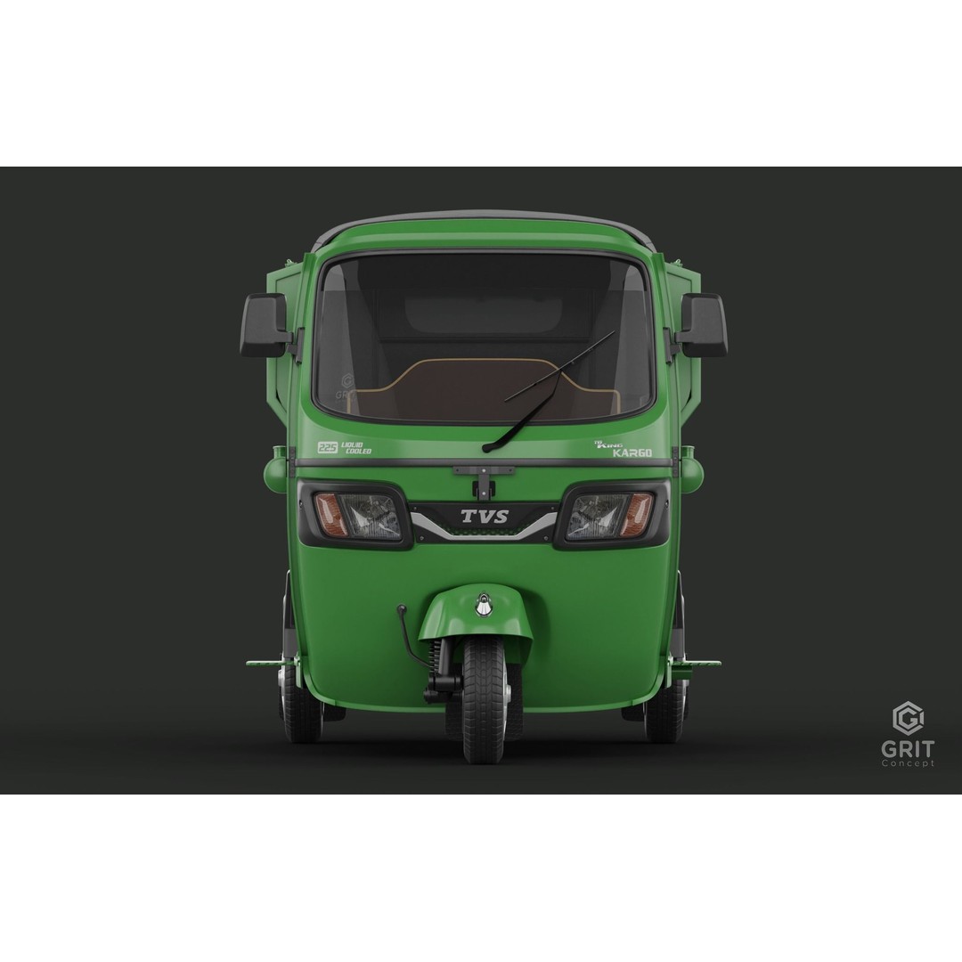 Tricycle 3D Model – Low Poly Rickshaw with PBR Textures - View 14