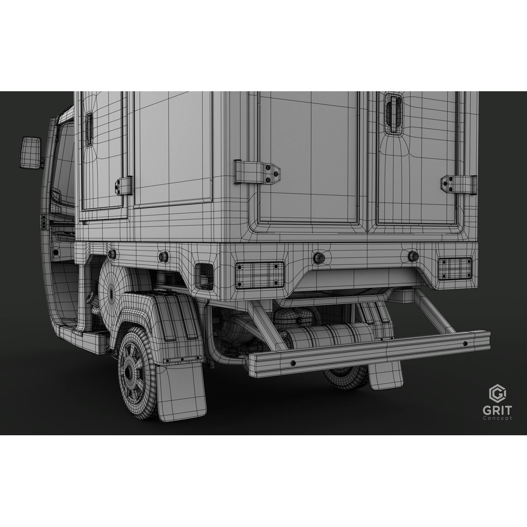 Tricycle 3D Model – Low Poly Rickshaw with PBR Textures - View 49