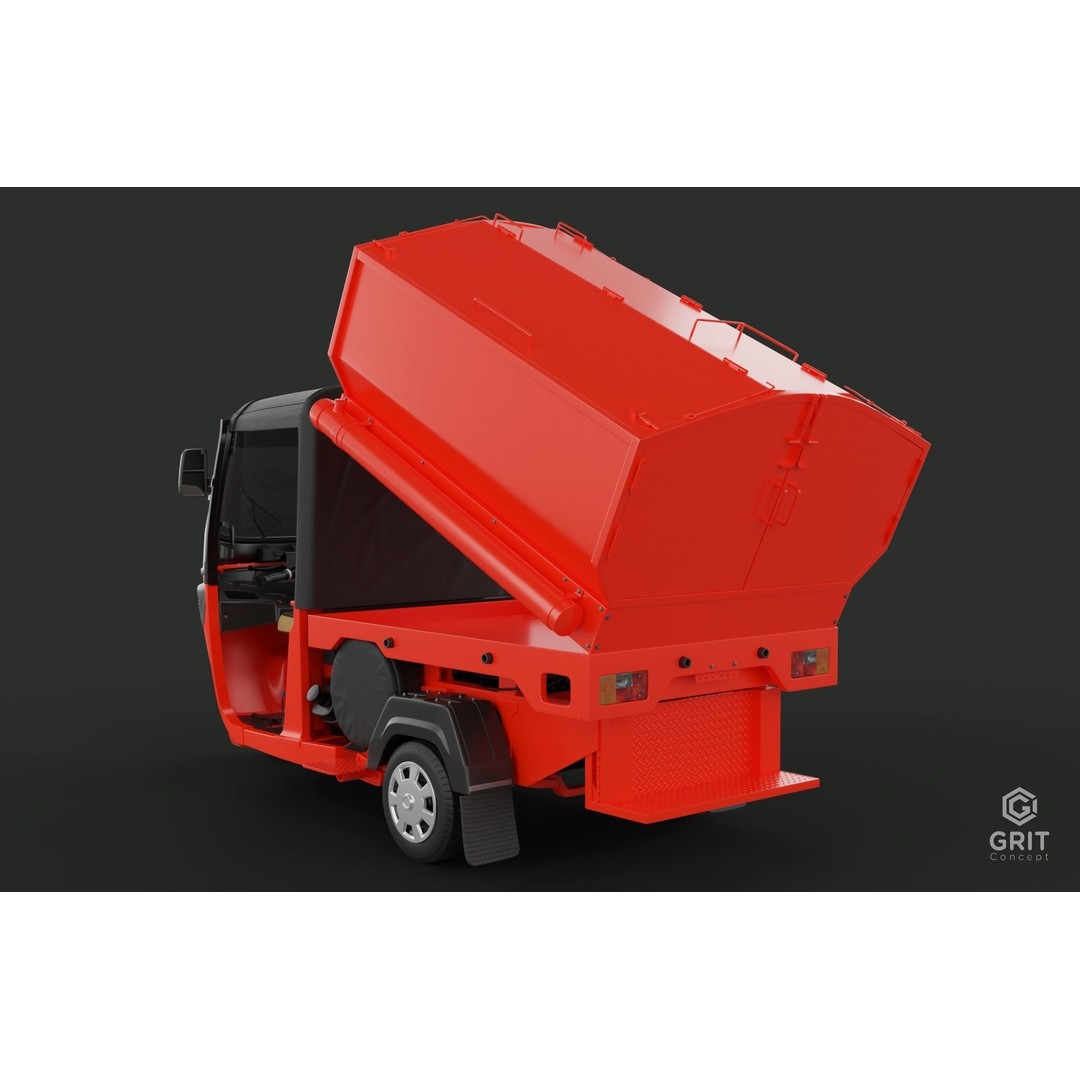 Tricycle 3D Model – Low Poly Rickshaw with PBR Textures - View 50