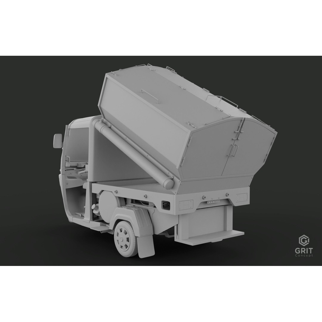 Tricycle 3D Model – Low Poly Rickshaw with PBR Textures - View 51