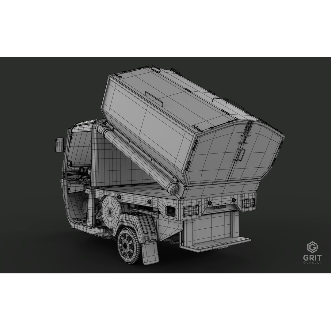 Tricycle 3D Model – Low Poly Rickshaw with PBR Textures - View 52
