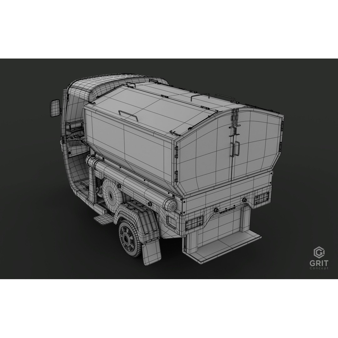 Tricycle 3D Model – Low Poly Rickshaw with PBR Textures - View 58