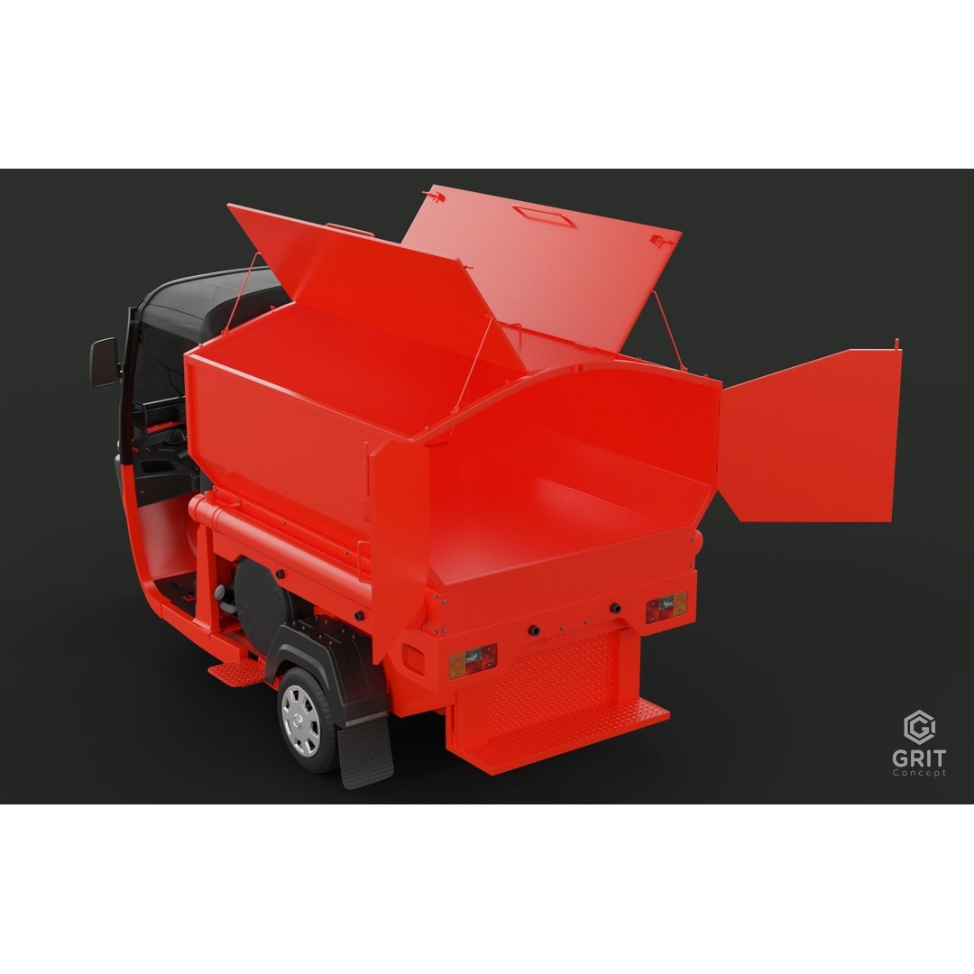 Tricycle 3D Model – Low Poly Rickshaw with PBR Textures - View 62