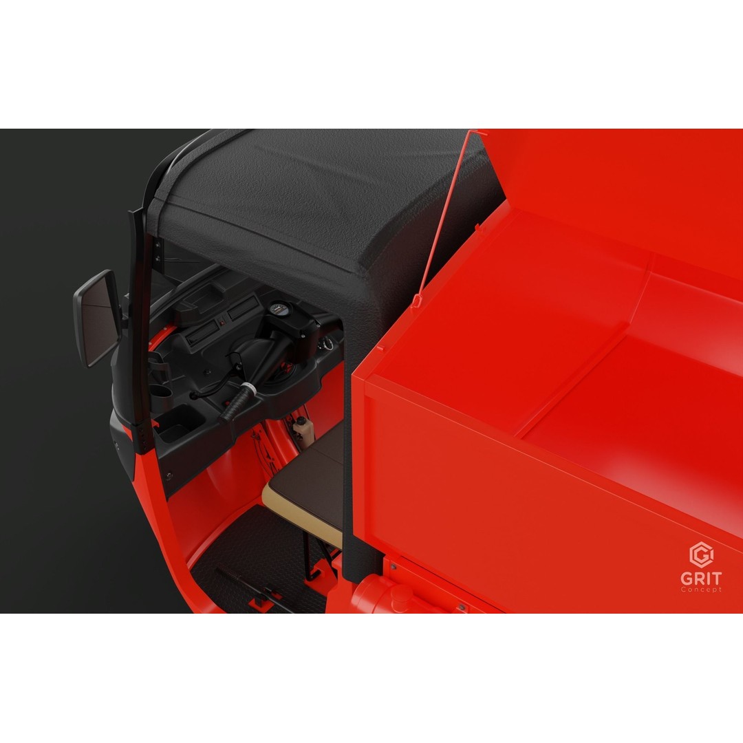Tricycle 3D Model – Low Poly Rickshaw with PBR Textures - View 71