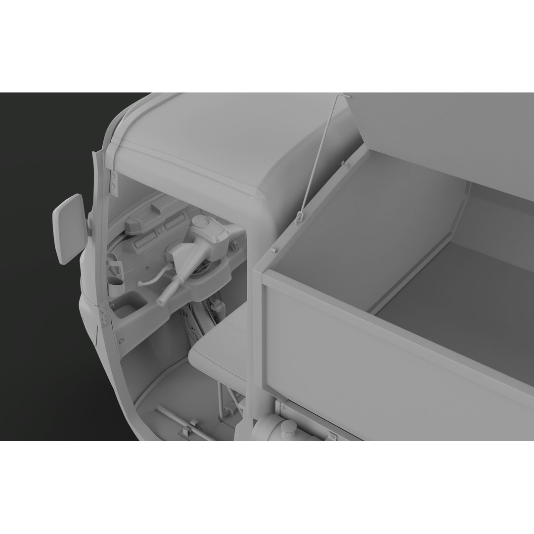 Tricycle 3D Model – Low Poly Rickshaw with PBR Textures - View 72