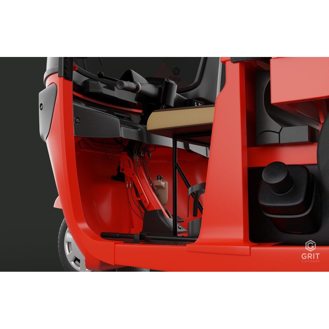 Tricycle 3D Model – Low Poly Rickshaw with PBR Textures - View 74