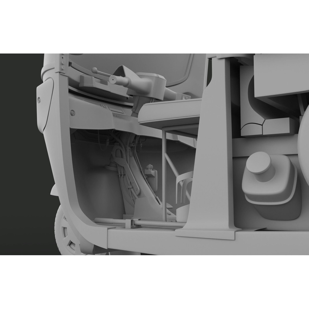 Tricycle 3D Model – Low Poly Rickshaw with PBR Textures - View 75