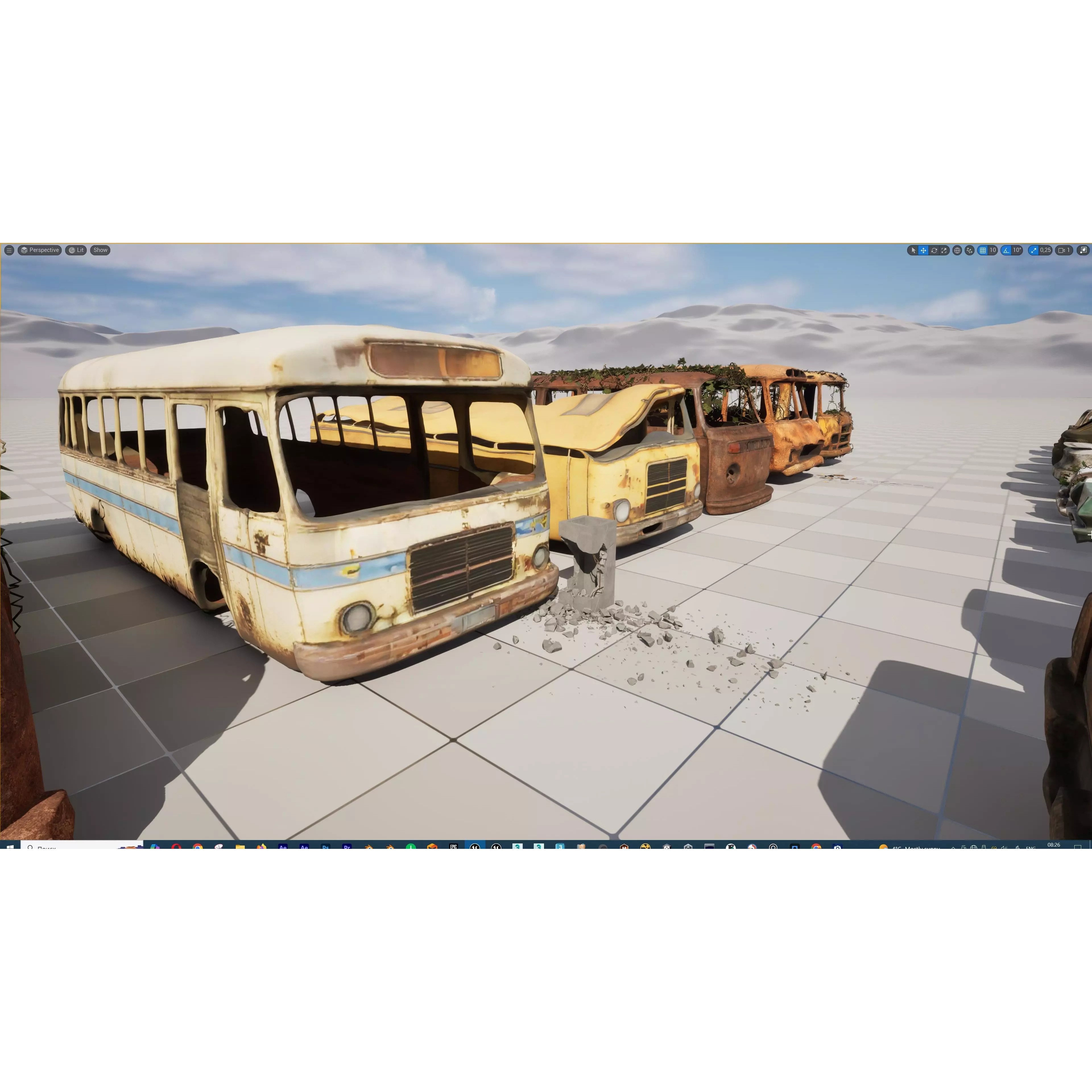Old Abandoned Rusty Vehicles - Low-Poly Game-Ready 3D Model - View 31