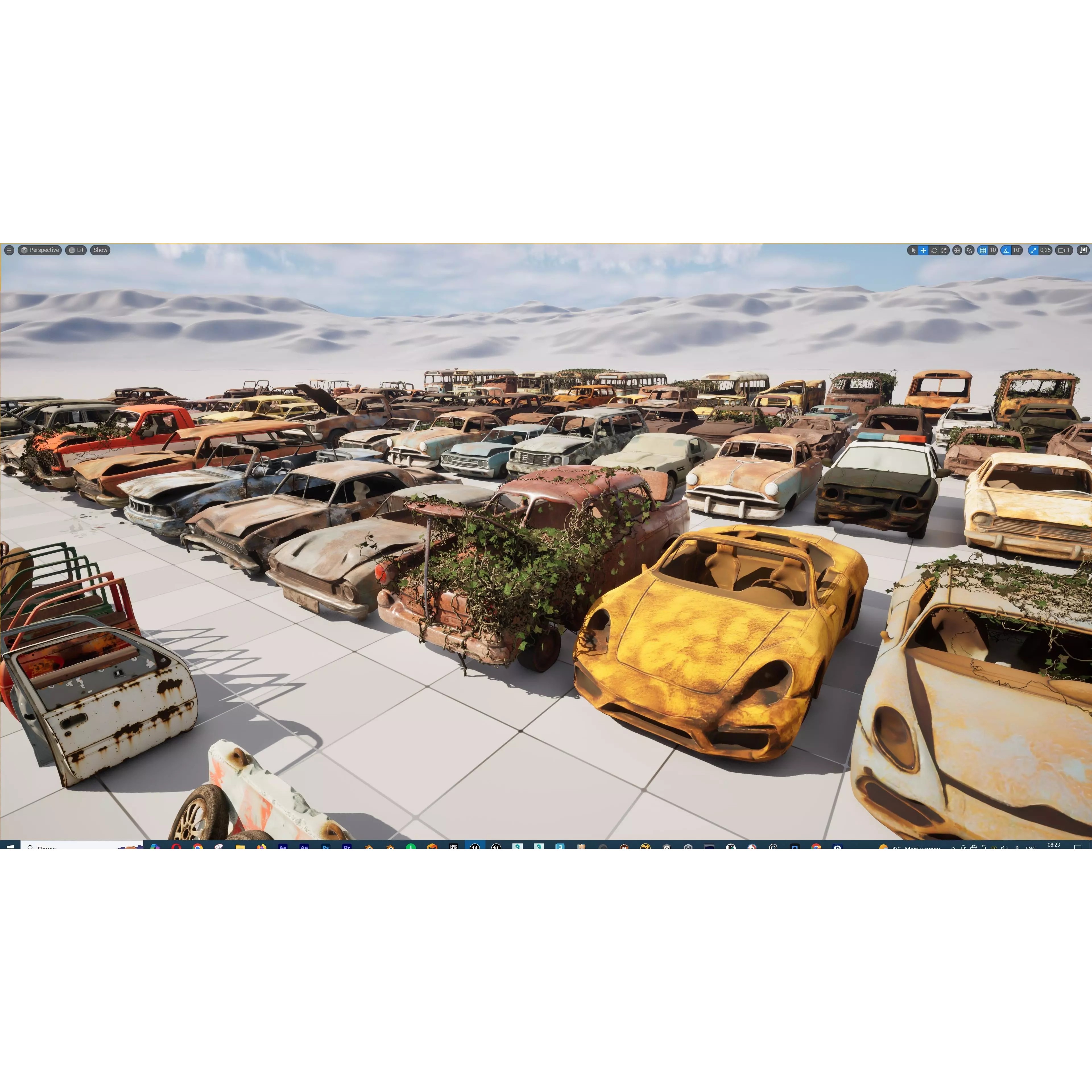 Old Abandoned Rusty Vehicles - Low-Poly Game-Ready 3D Model - View 33