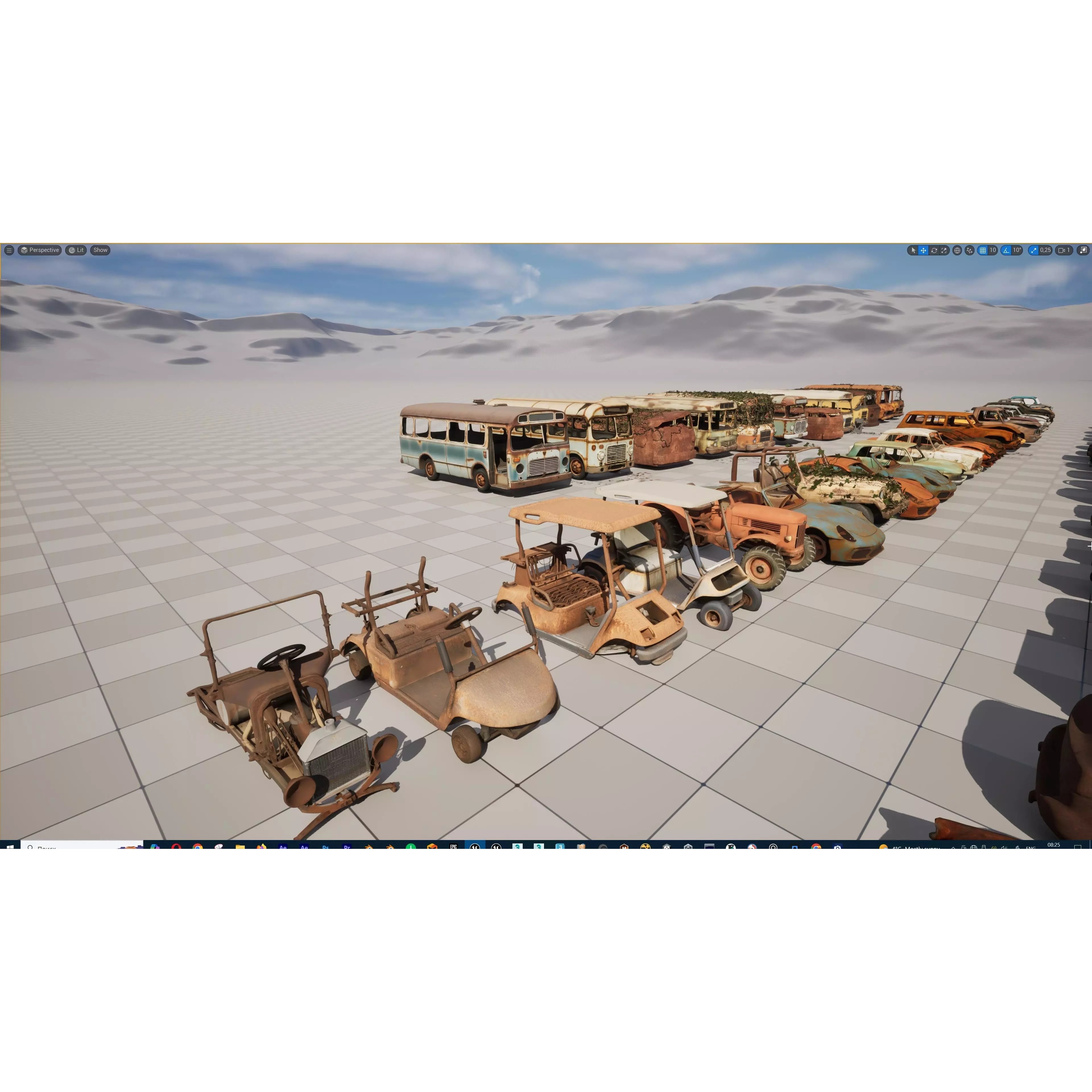 Old Abandoned Rusty Vehicles - Low-Poly Game-Ready 3D Model - View 34