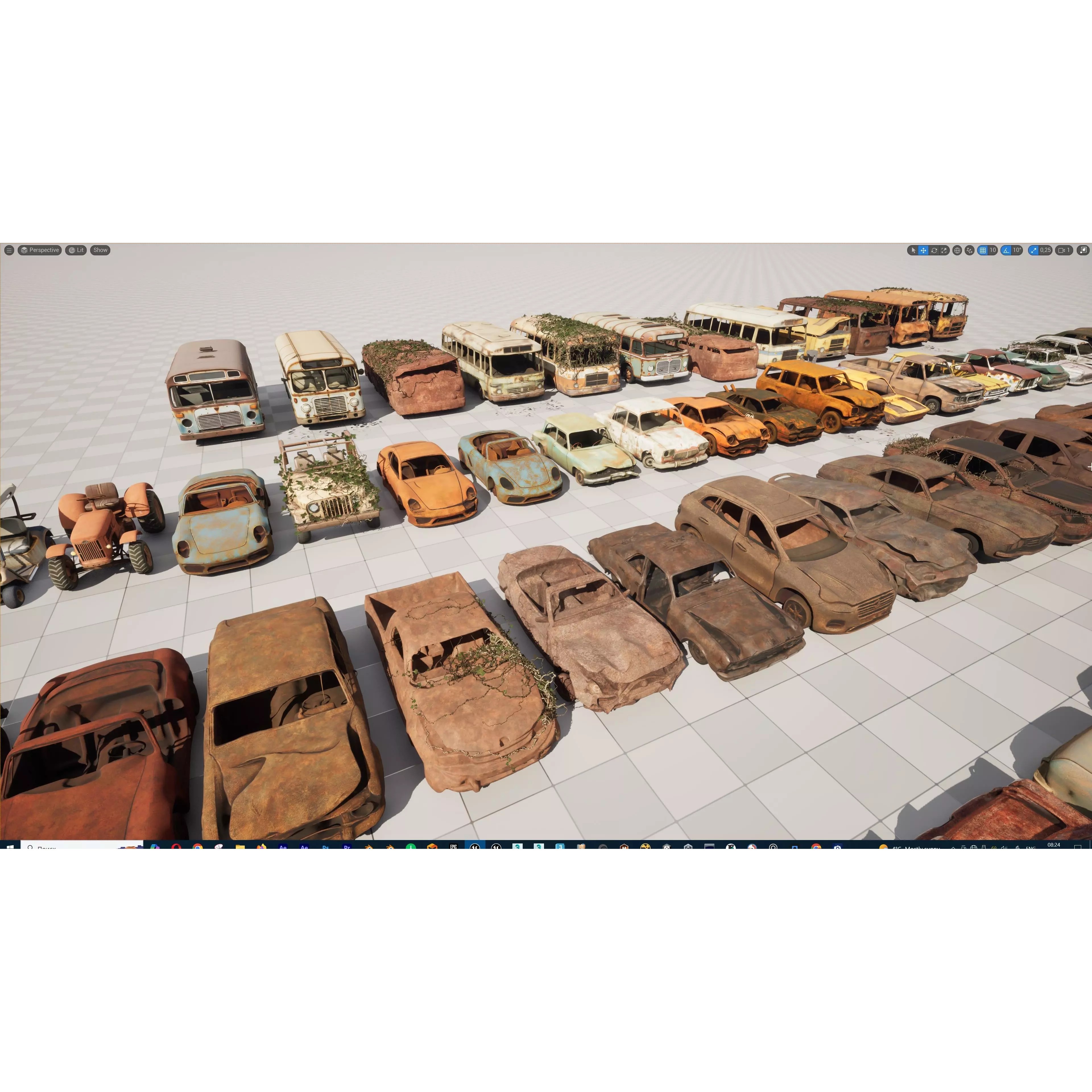Old Abandoned Rusty Vehicles - Low-Poly Game-Ready 3D Model - View 35