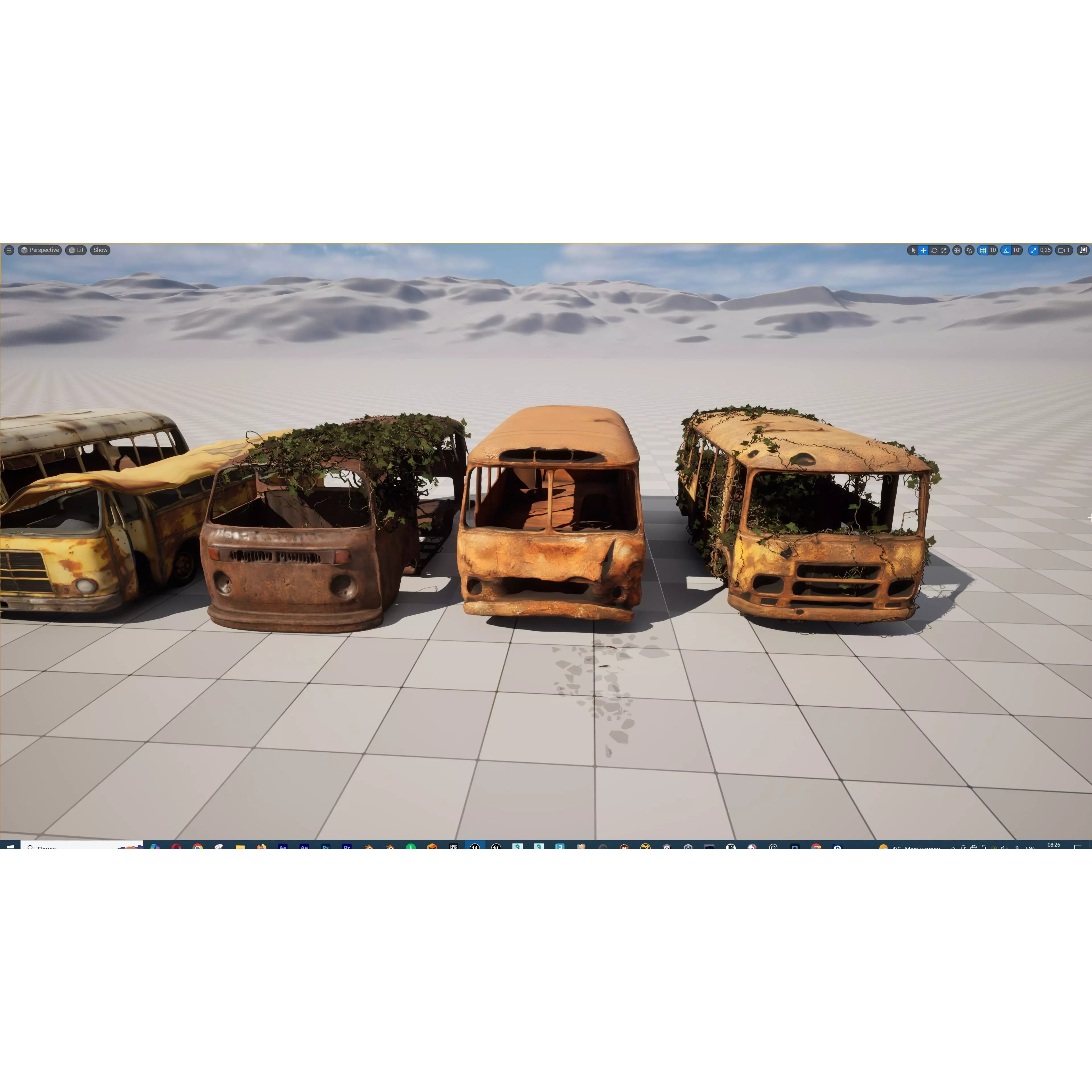 Old Abandoned Rusty Vehicles - Low-Poly Game-Ready 3D Model - View 36