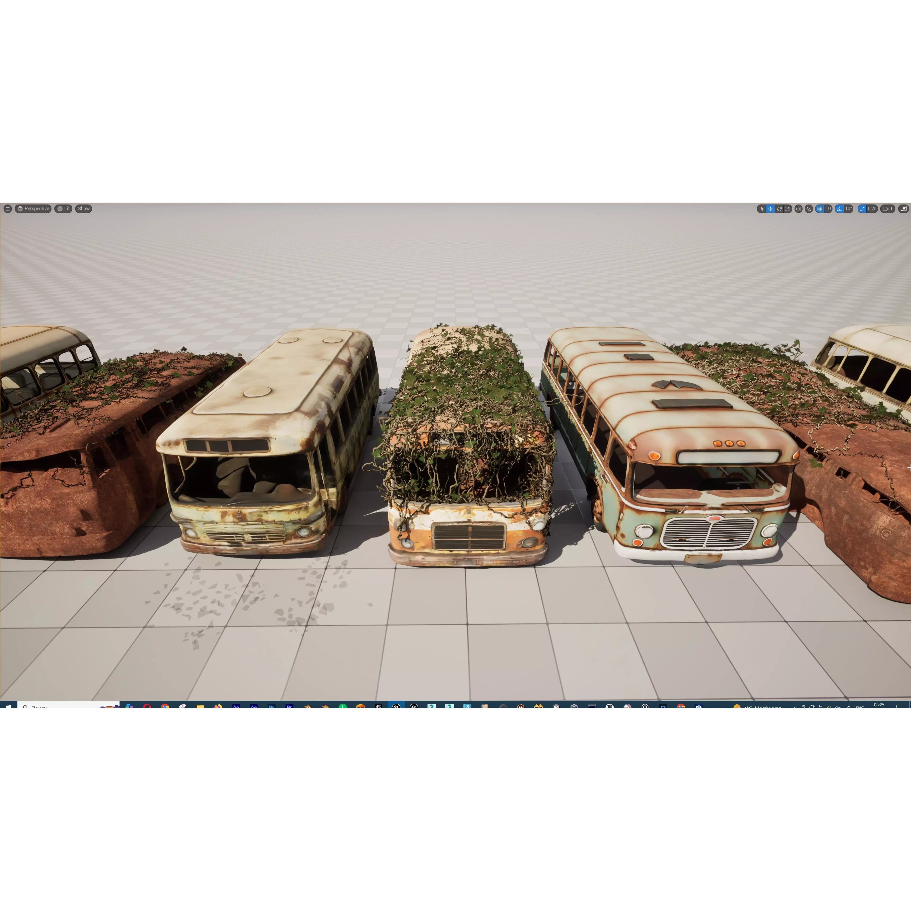 Old Abandoned Rusty Vehicles - Low-Poly Game-Ready 3D Model - View 38