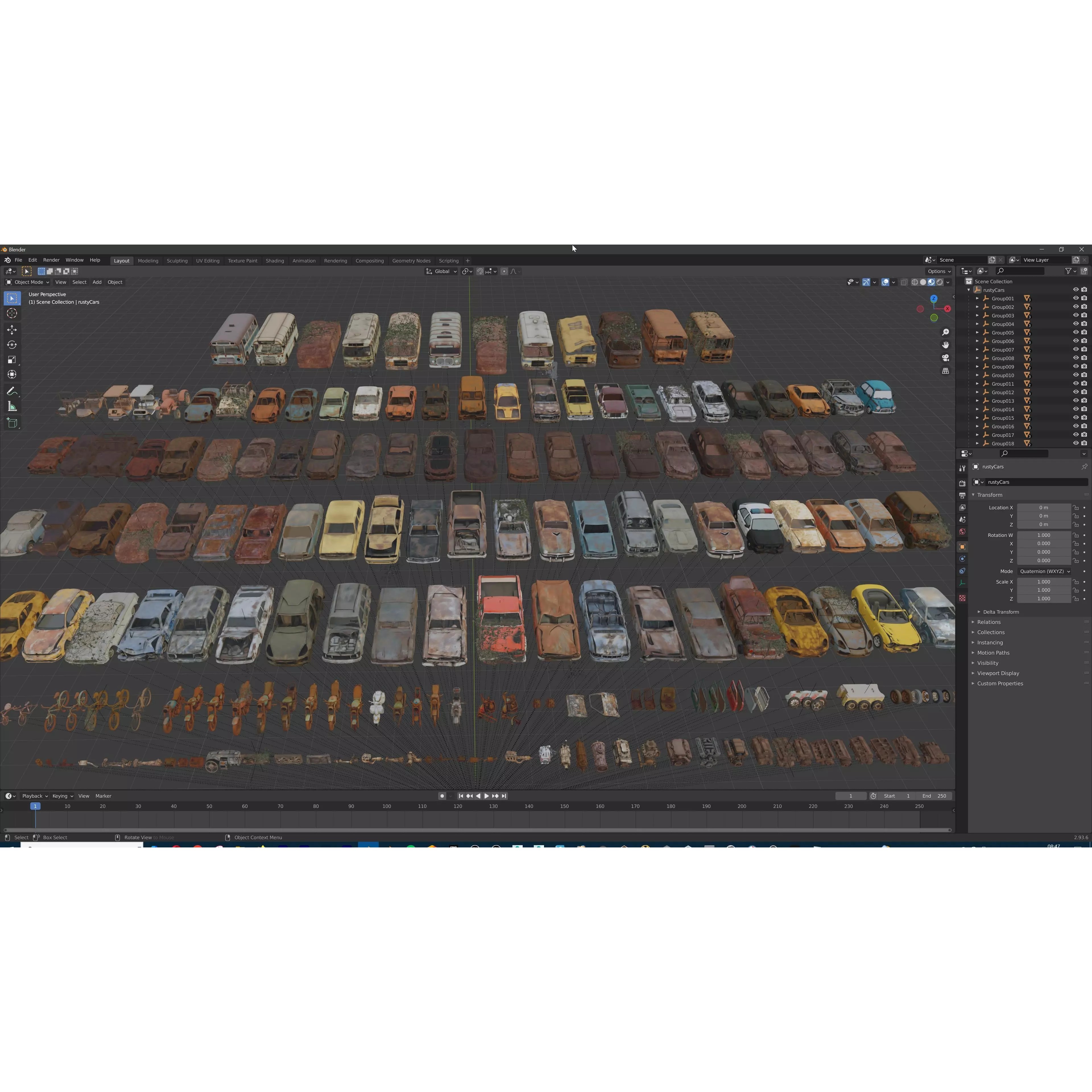 Old Abandoned Rusty Vehicles - Low-Poly Game-Ready 3D Model - View 40