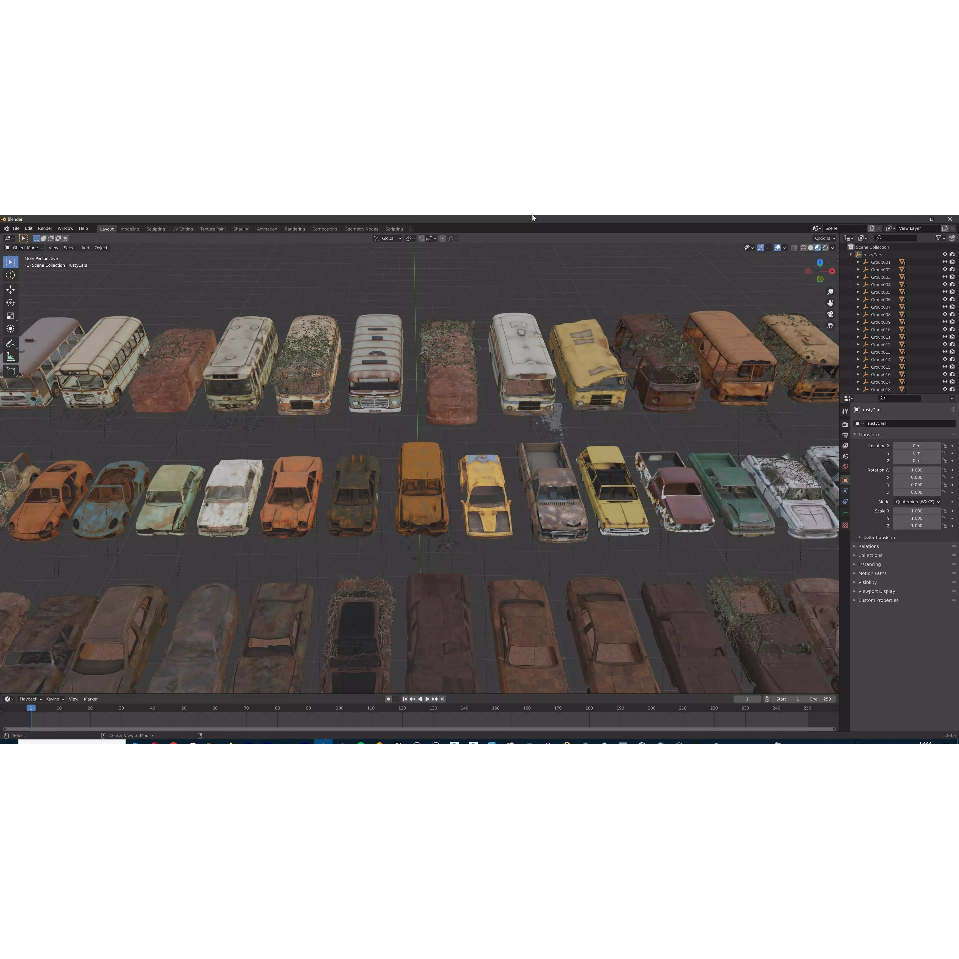Old Abandoned Rusty Vehicles - Low-Poly Game-Ready 3D Model - View 41