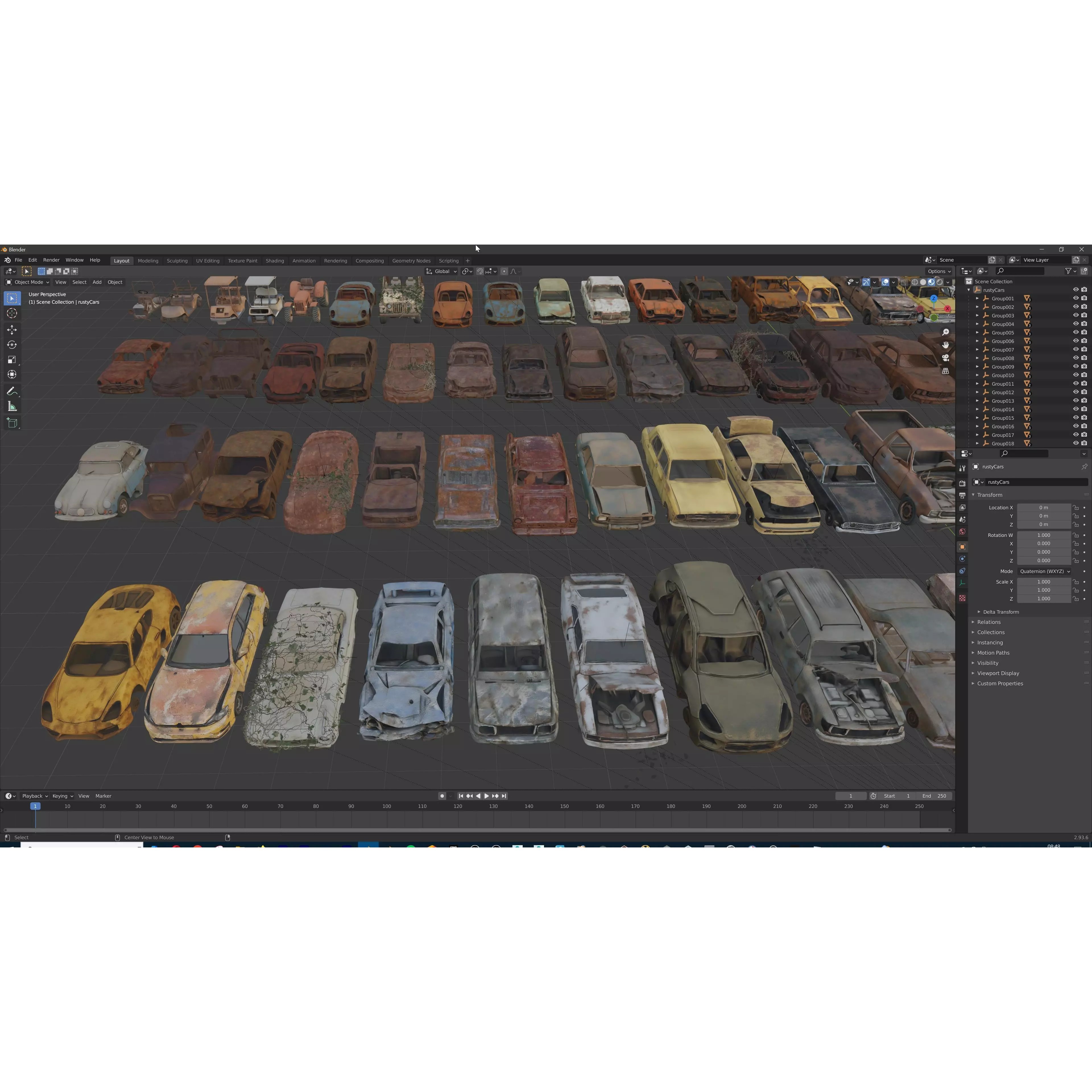 Old Abandoned Rusty Vehicles - Low-Poly Game-Ready 3D Model - View 42
