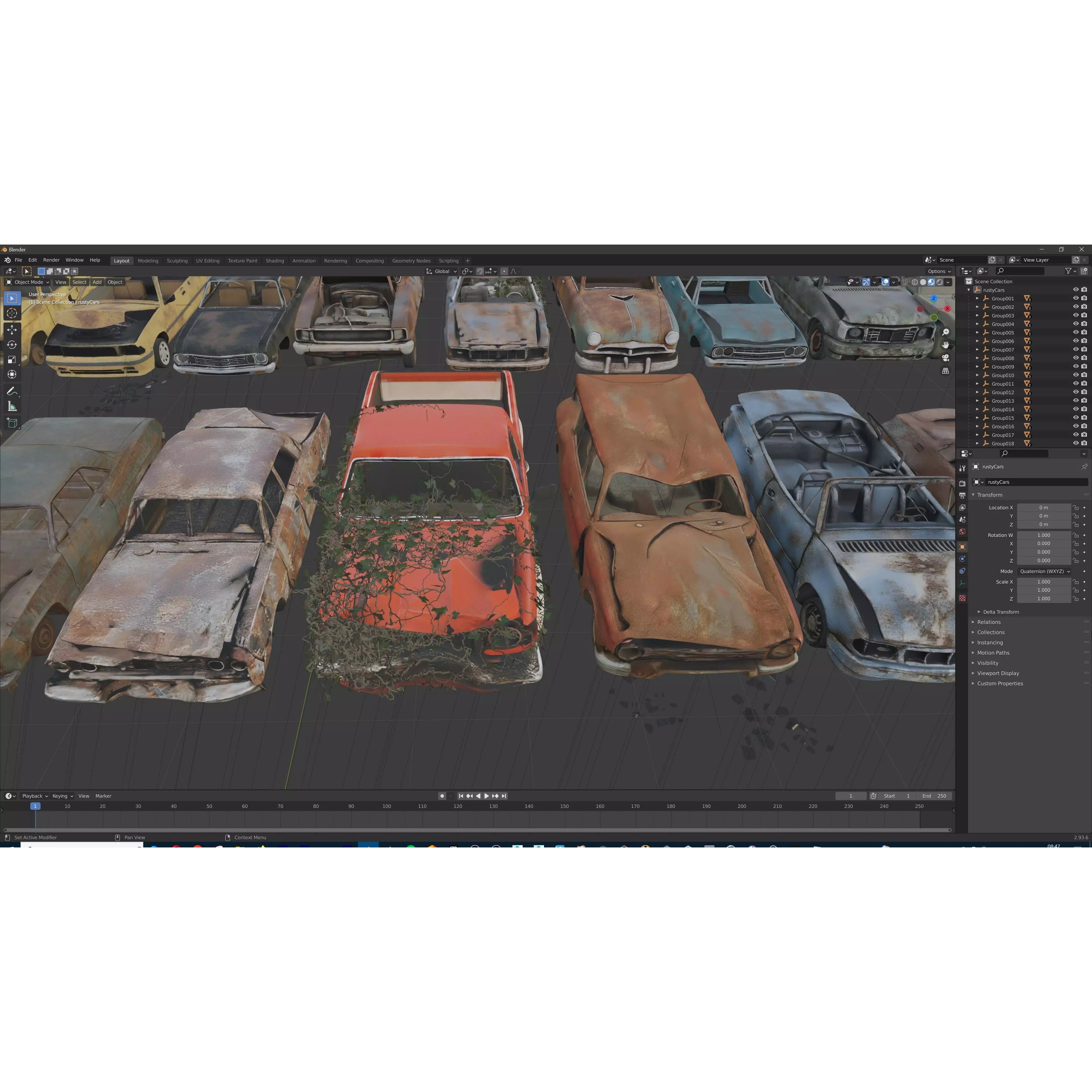 Old Abandoned Rusty Vehicles - Low-Poly Game-Ready 3D Model - View 43