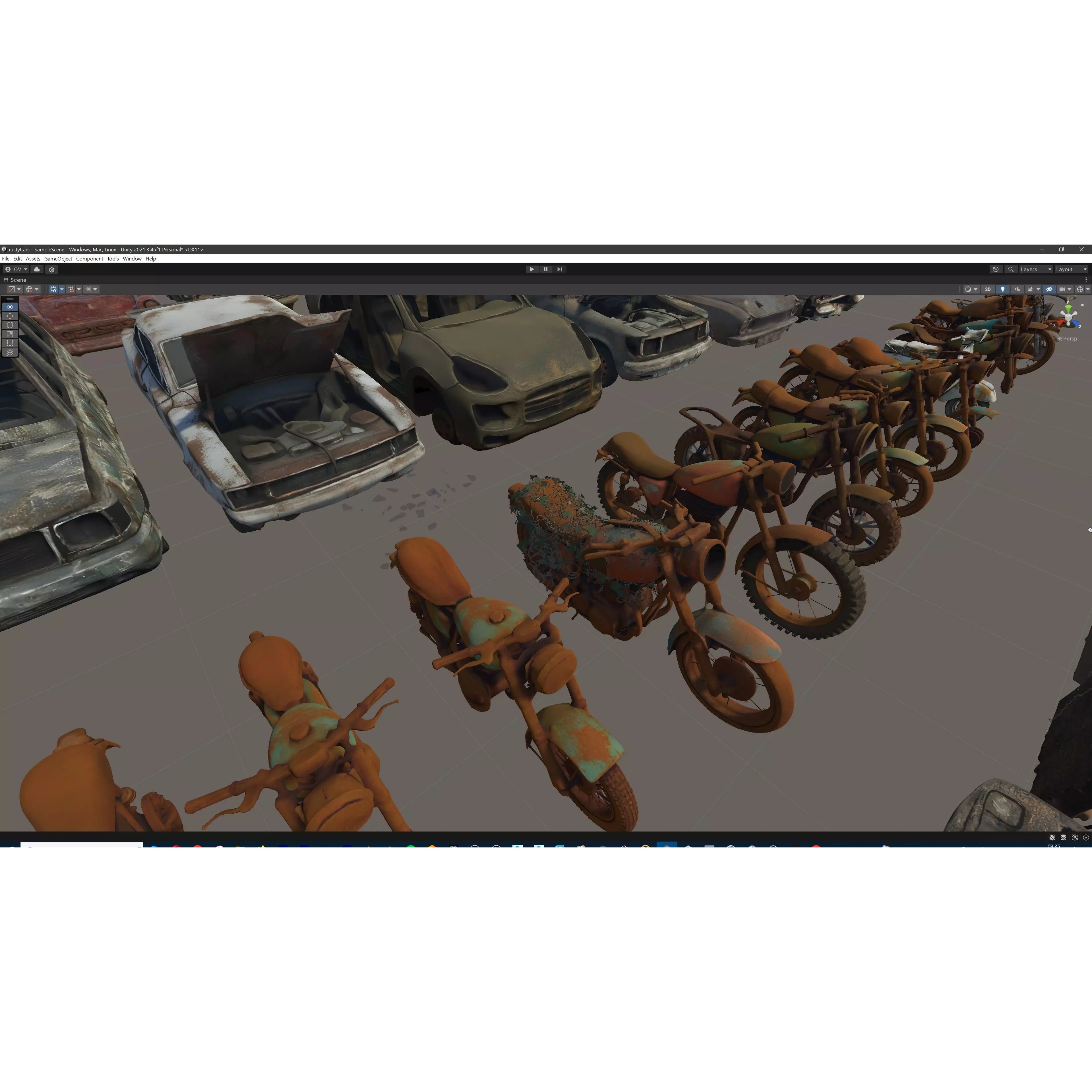 Old Abandoned Rusty Vehicles - Low-Poly Game-Ready 3D Model - View 46
