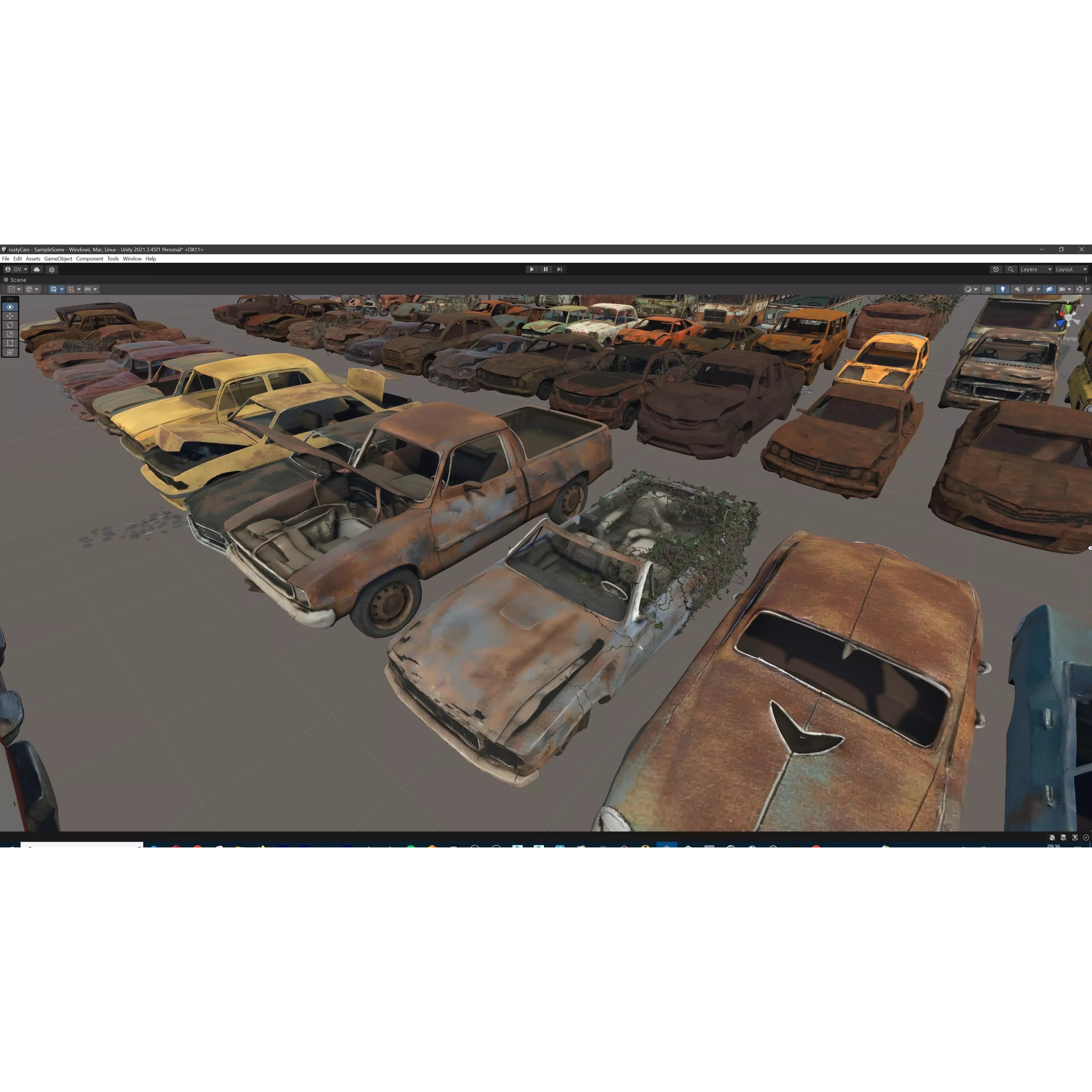 Old Abandoned Rusty Vehicles - Low-Poly Game-Ready 3D Model - View 47