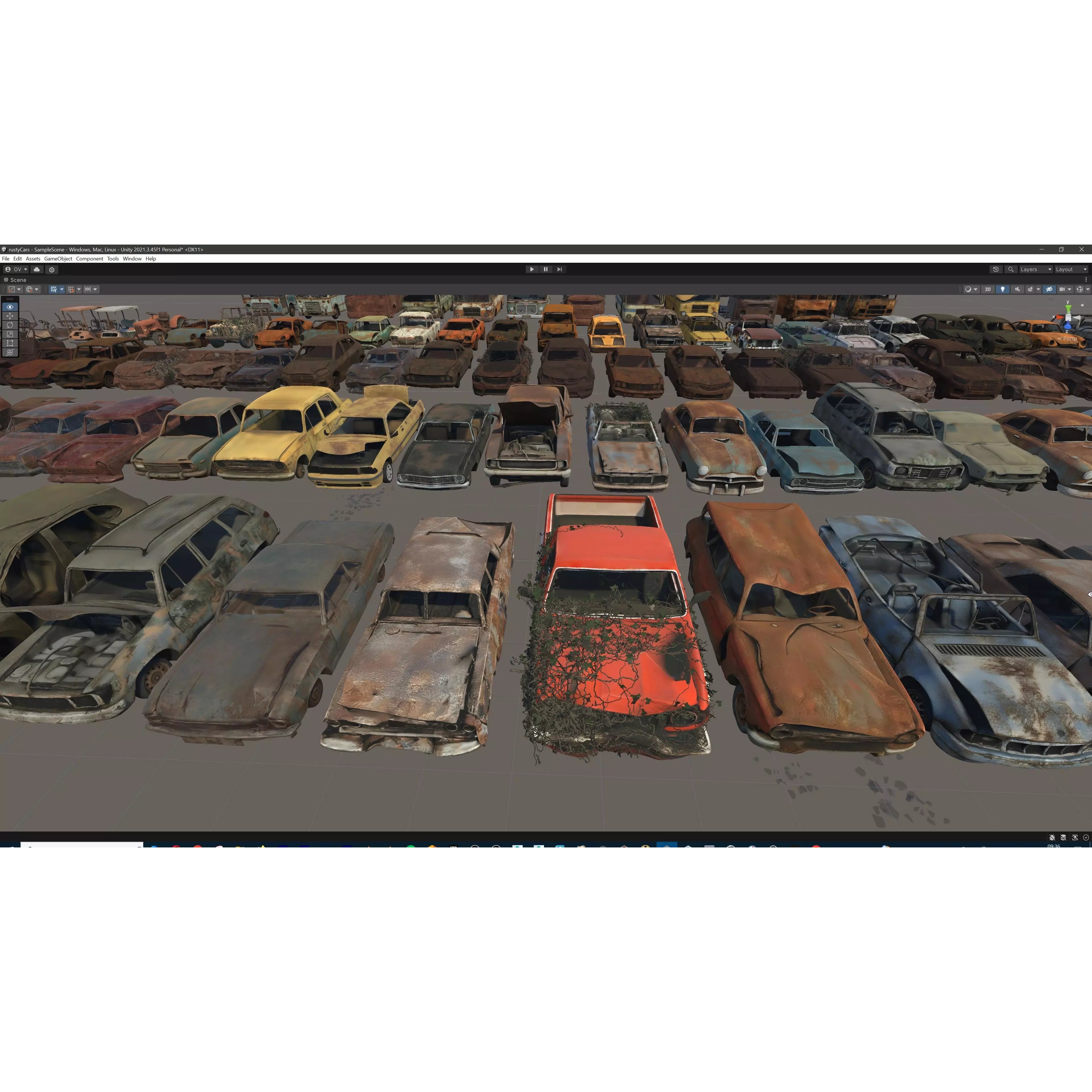 Old Abandoned Rusty Vehicles - Low-Poly Game-Ready 3D Model - View 48