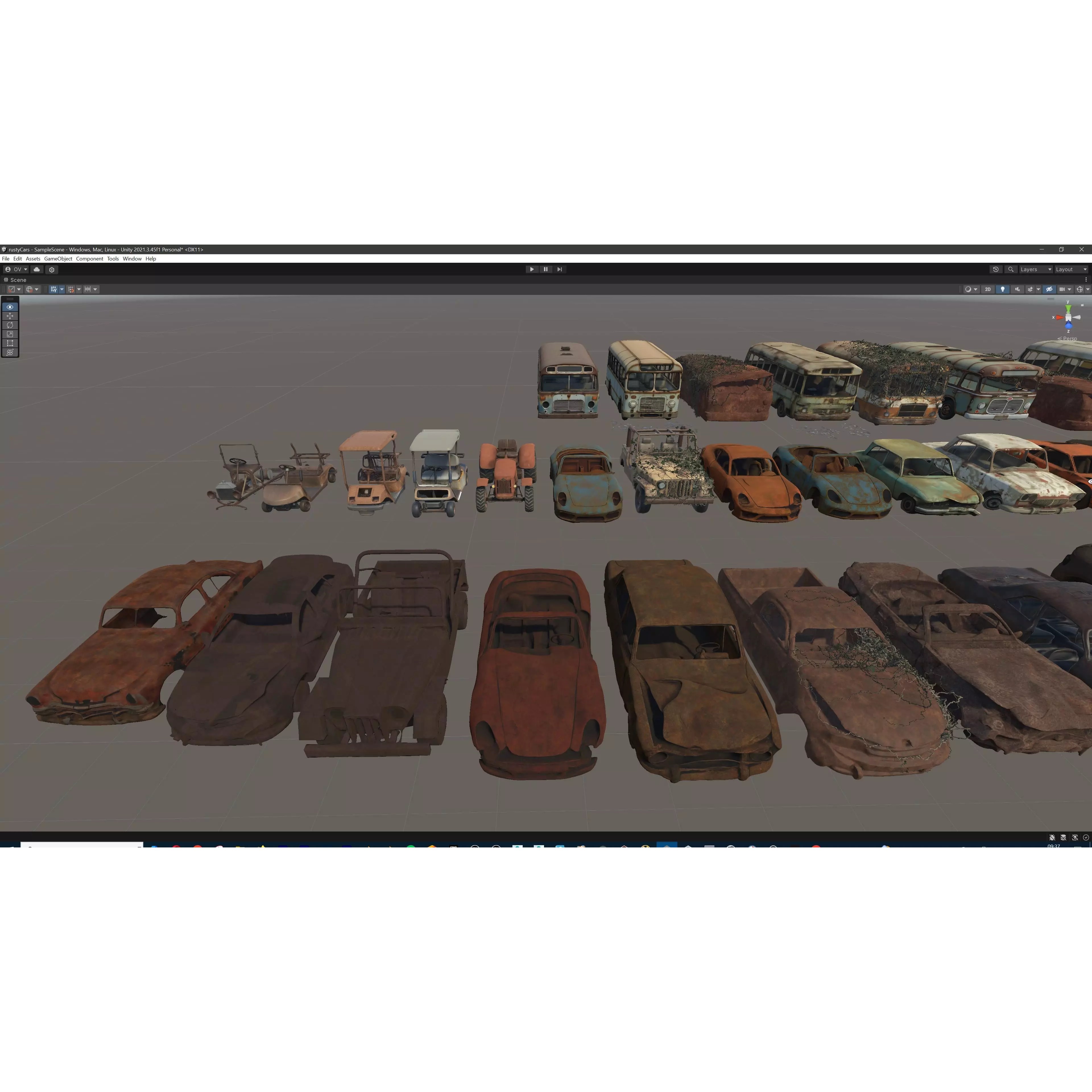Old Abandoned Rusty Vehicles - Low-Poly Game-Ready 3D Model - View 49