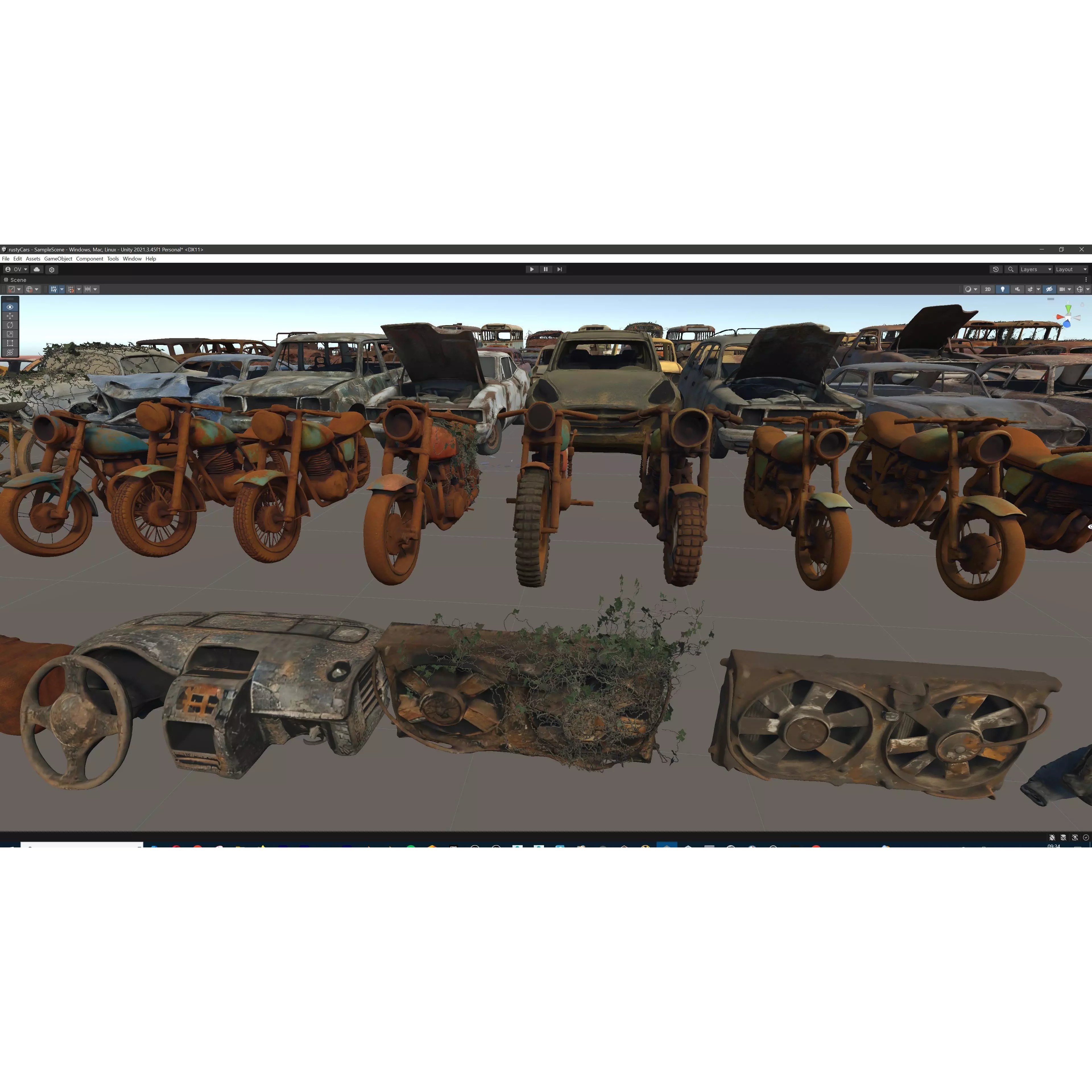 Old Abandoned Rusty Vehicles - Low-Poly Game-Ready 3D Model - View 51