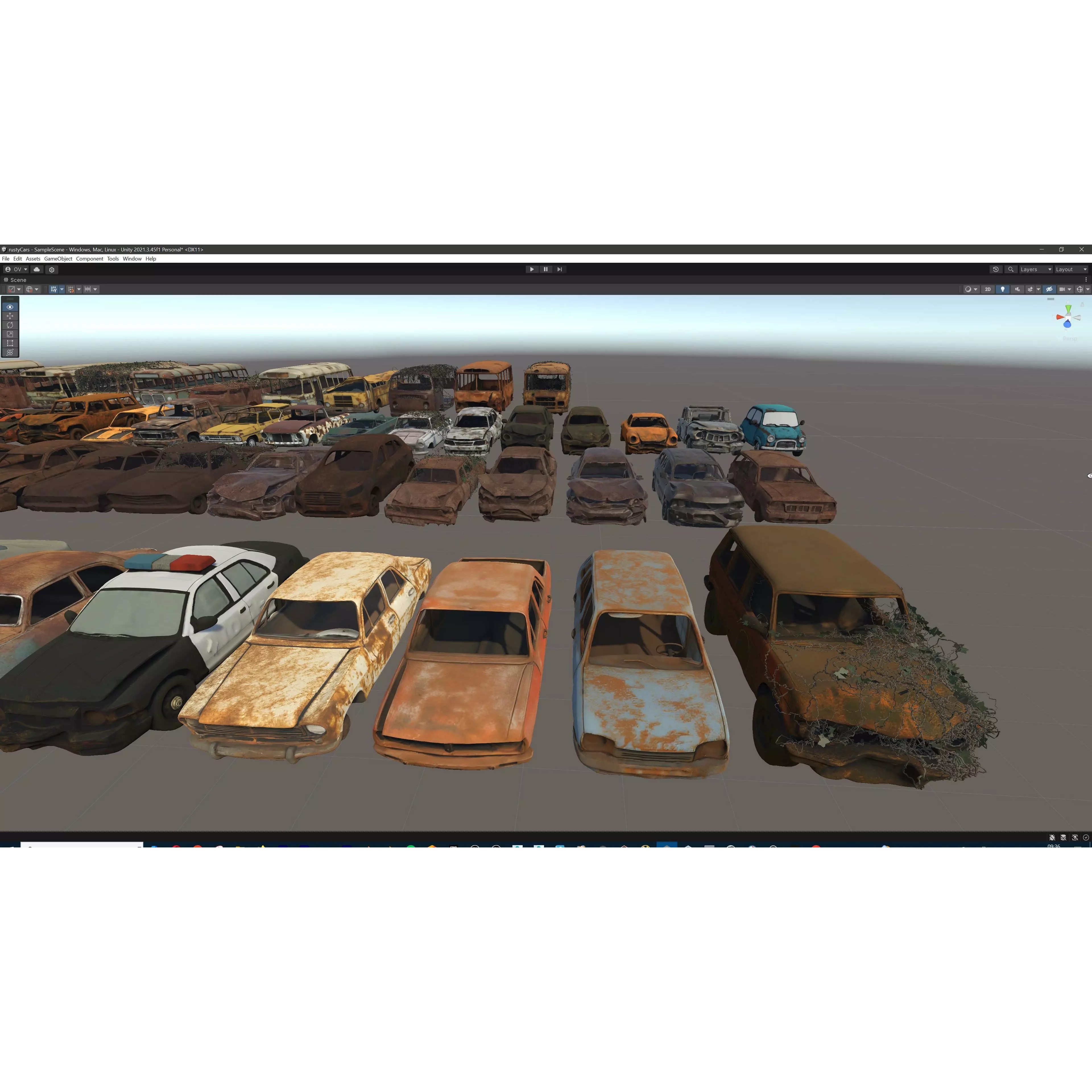Old Abandoned Rusty Vehicles - Low-Poly Game-Ready 3D Model - View 52