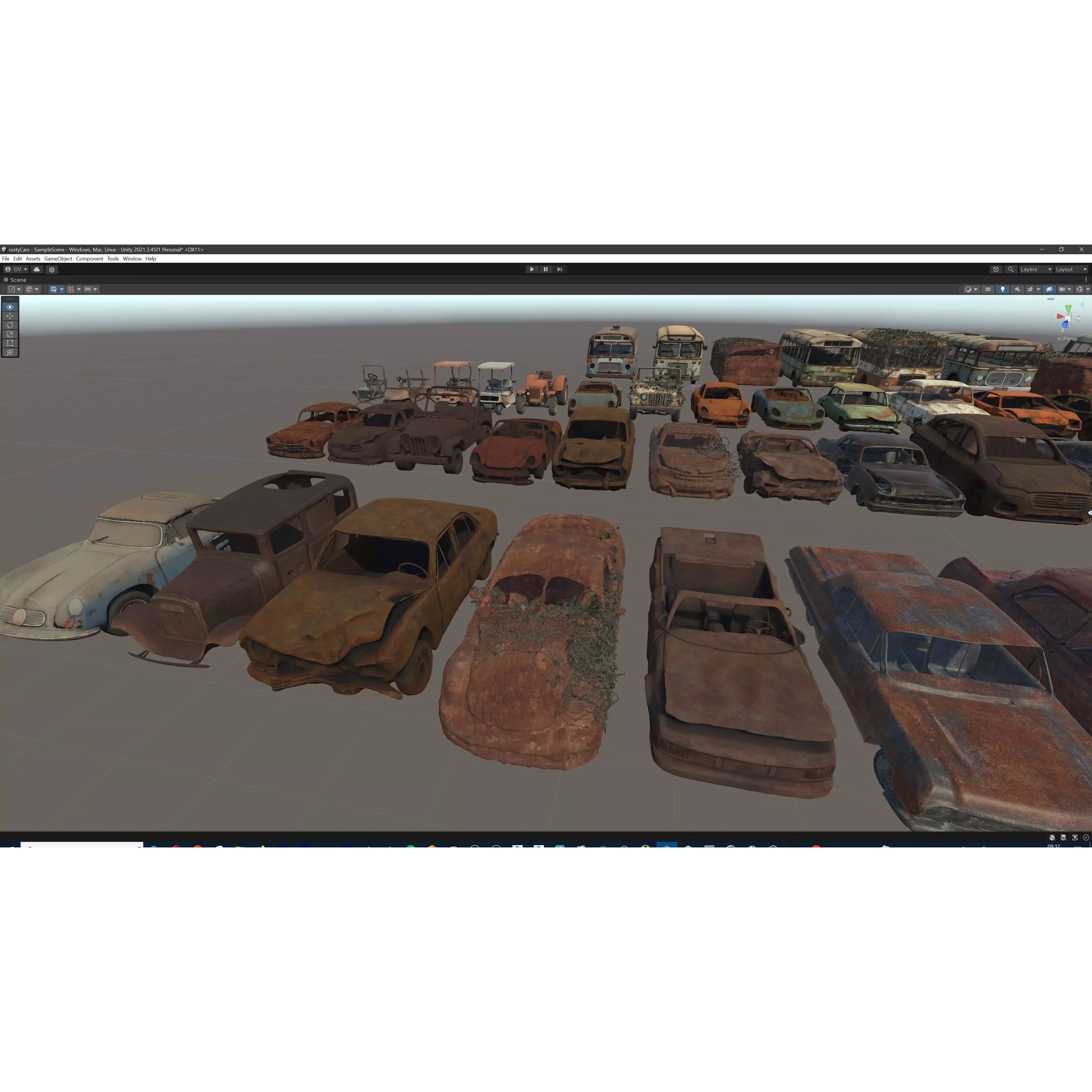 Old Abandoned Rusty Vehicles - Low-Poly Game-Ready 3D Model - View 53