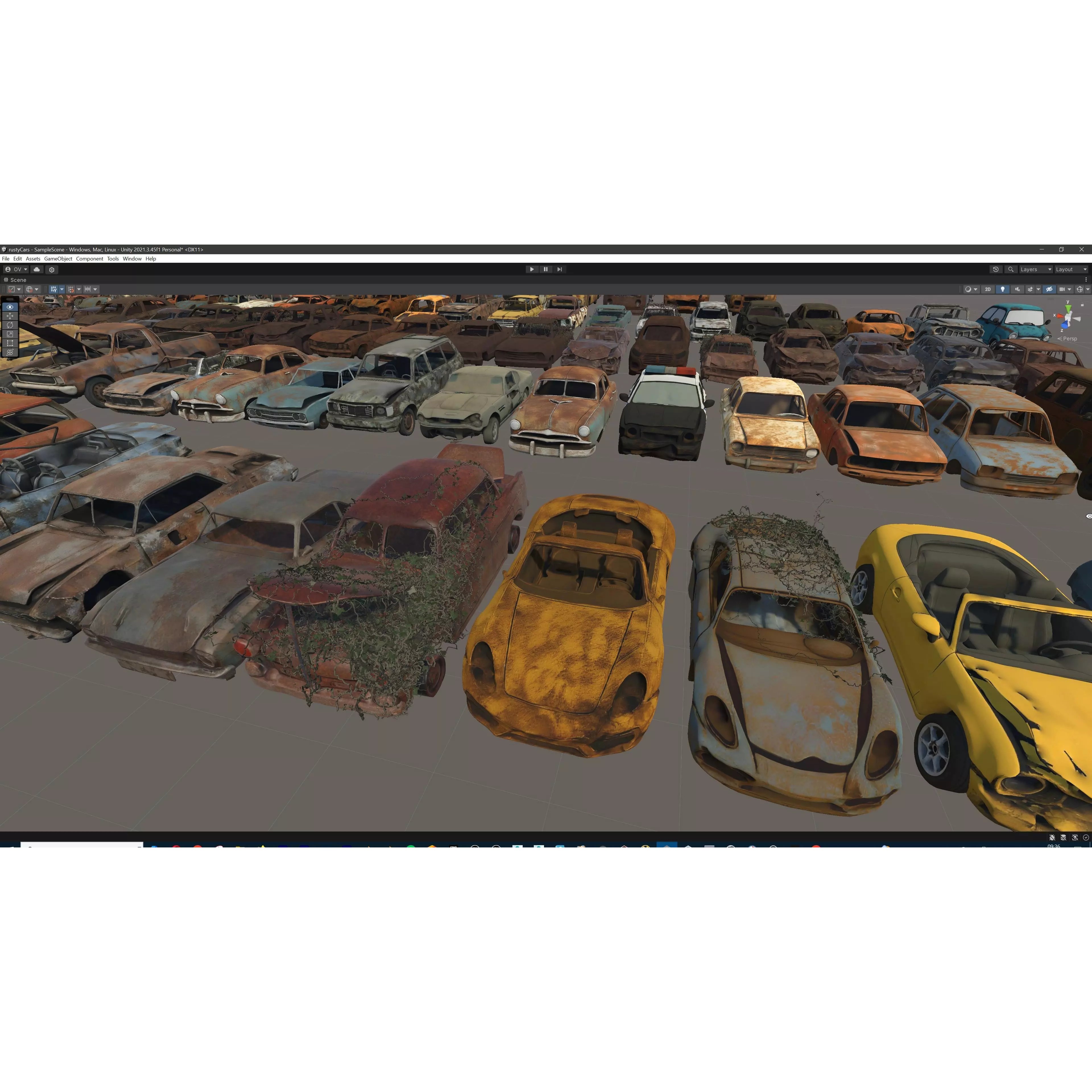 Old Abandoned Rusty Vehicles - Low-Poly Game-Ready 3D Model - View 54