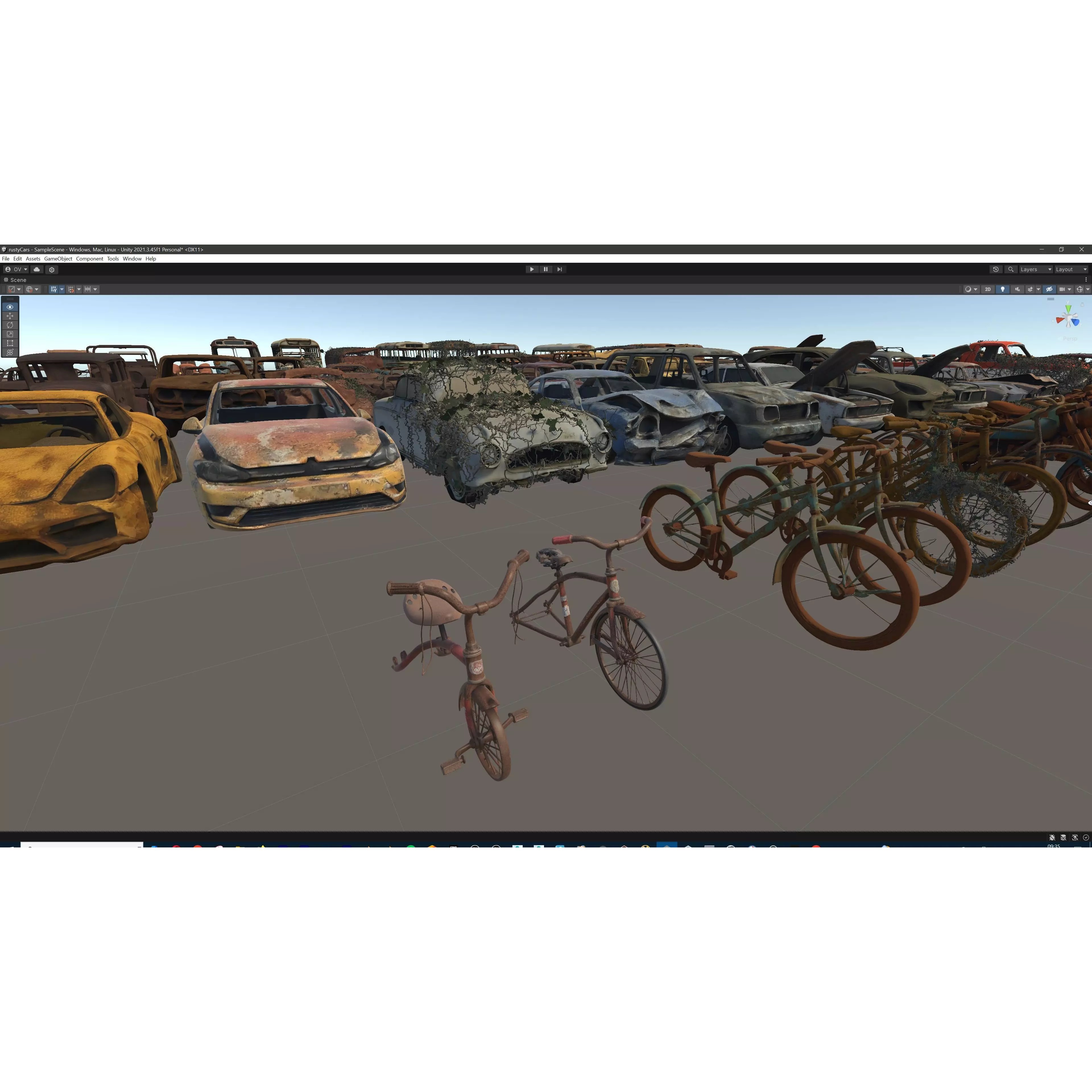 Old Abandoned Rusty Vehicles - Low-Poly Game-Ready 3D Model - View 55