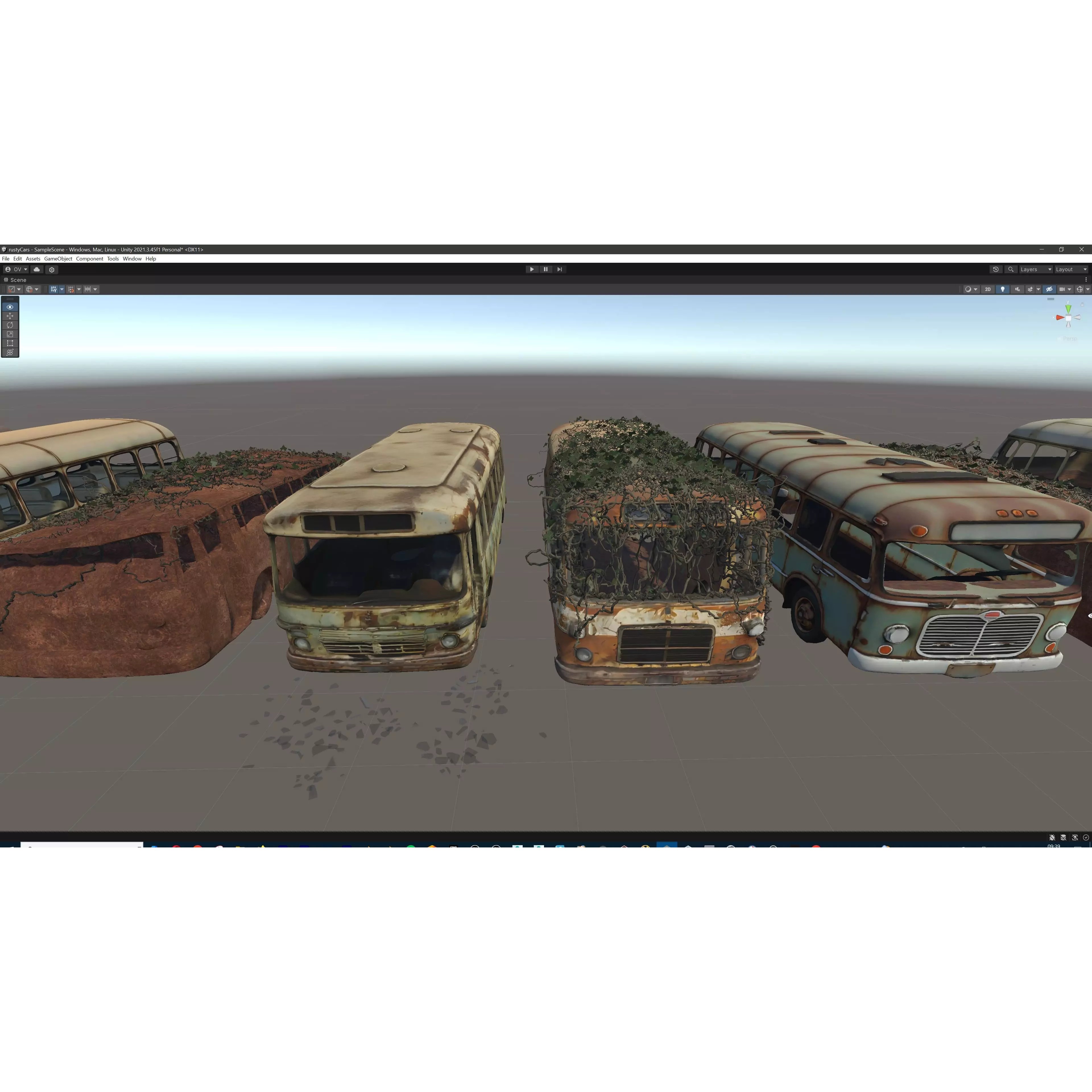 Old Abandoned Rusty Vehicles - Low-Poly Game-Ready 3D Model - View 57