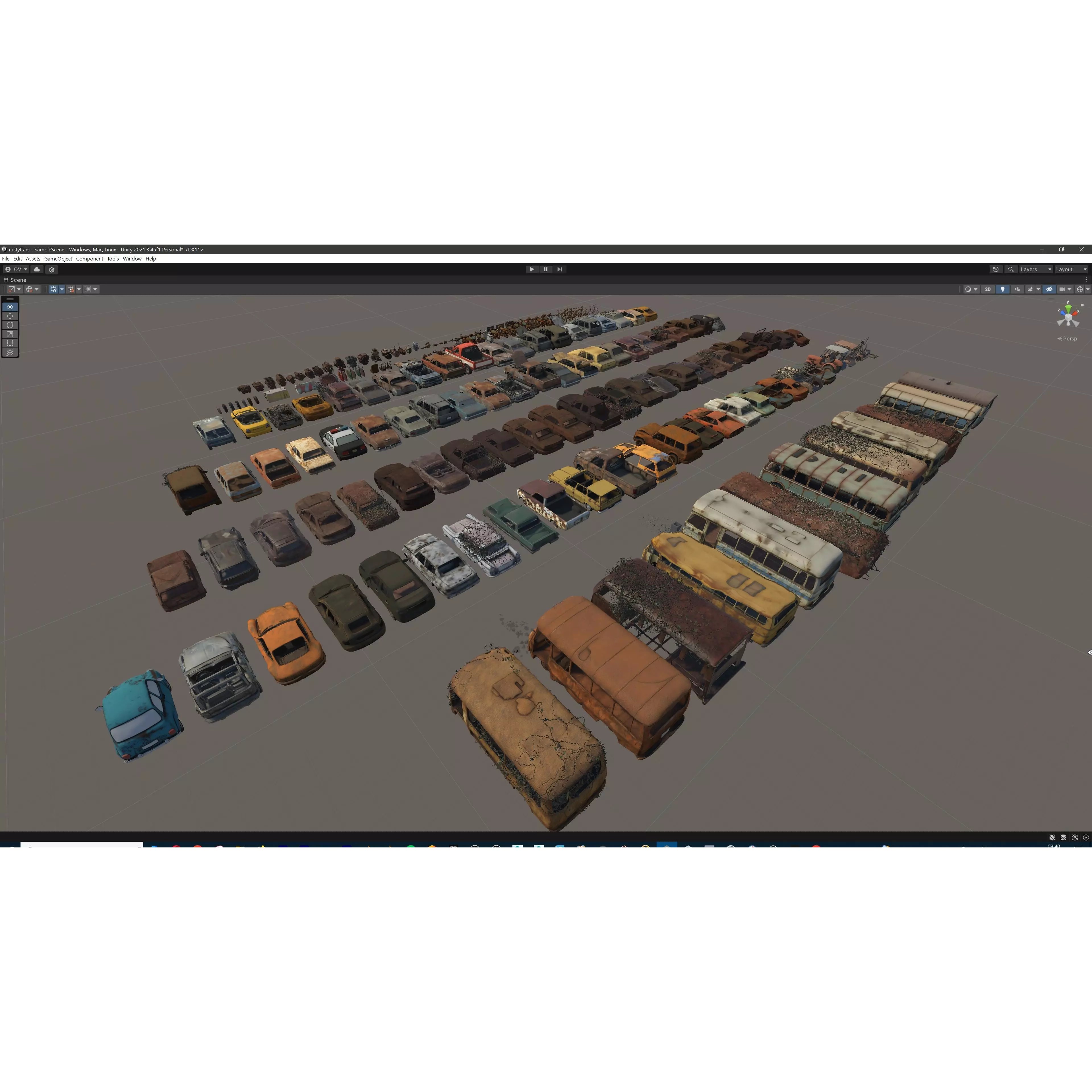 Old Abandoned Rusty Vehicles - Low-Poly Game-Ready 3D Model - View 58