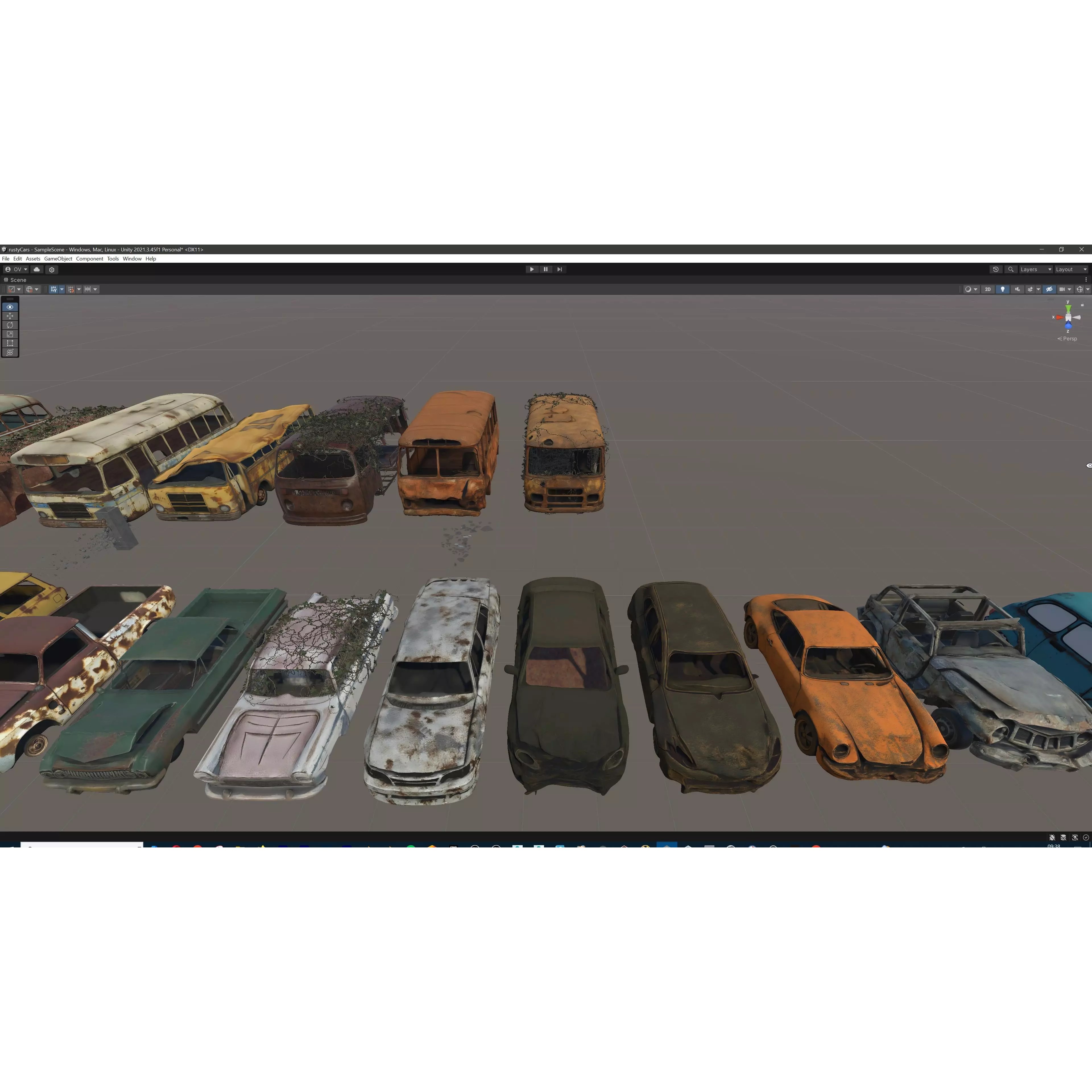 Old Abandoned Rusty Vehicles - Low-Poly Game-Ready 3D Model - View 59