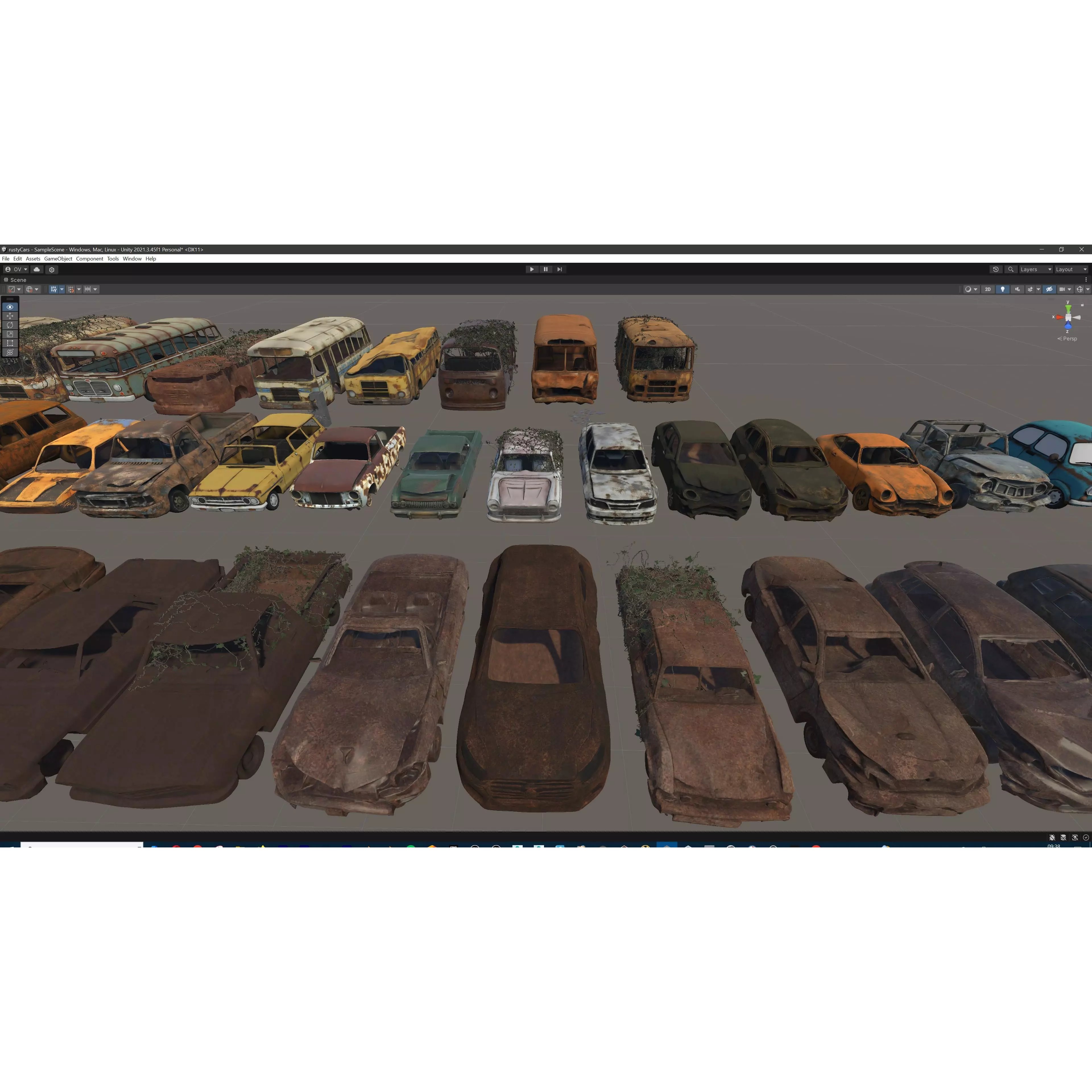 Old Abandoned Rusty Vehicles - Low-Poly Game-Ready 3D Model - View 61