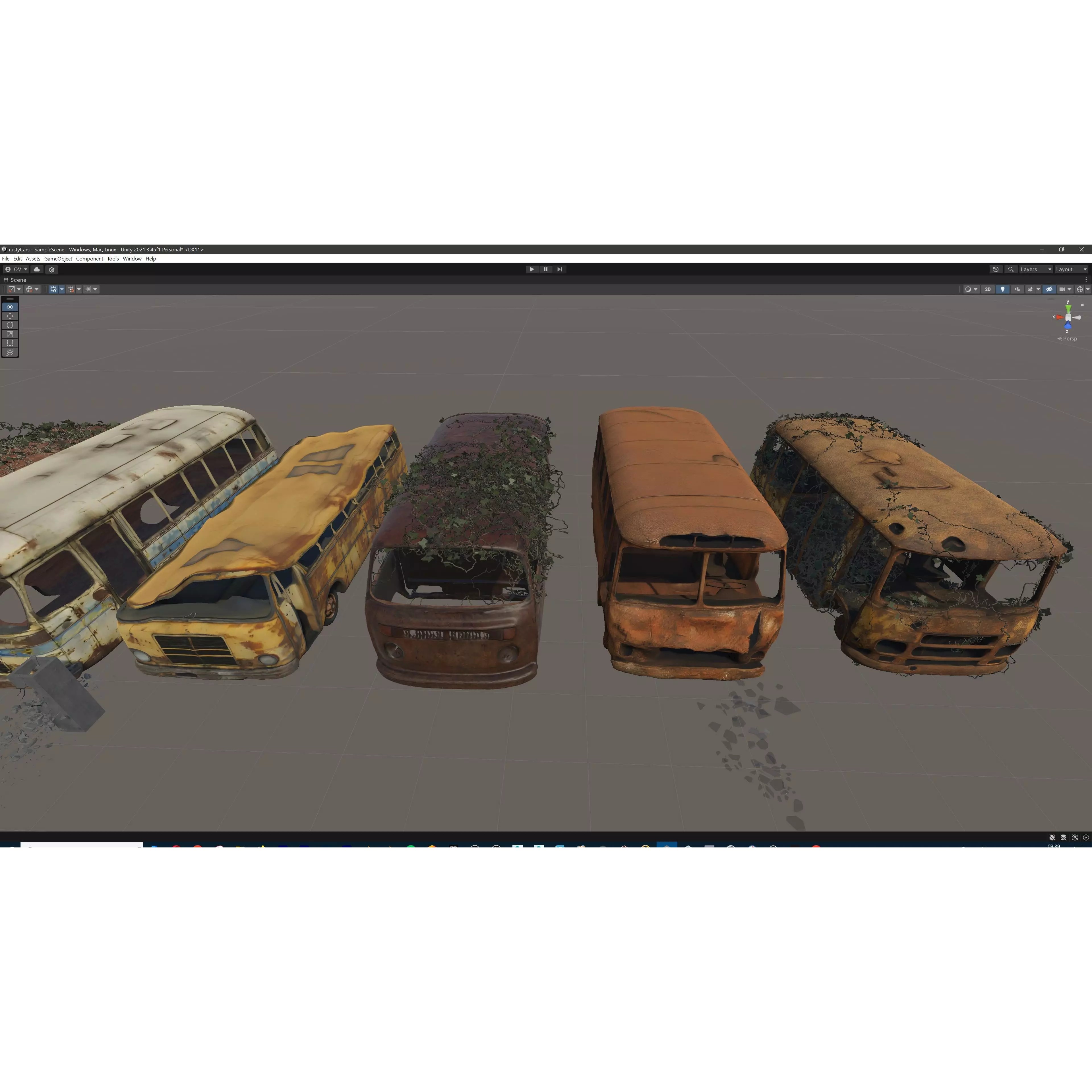 Old Abandoned Rusty Vehicles - Low-Poly Game-Ready 3D Model - View 62