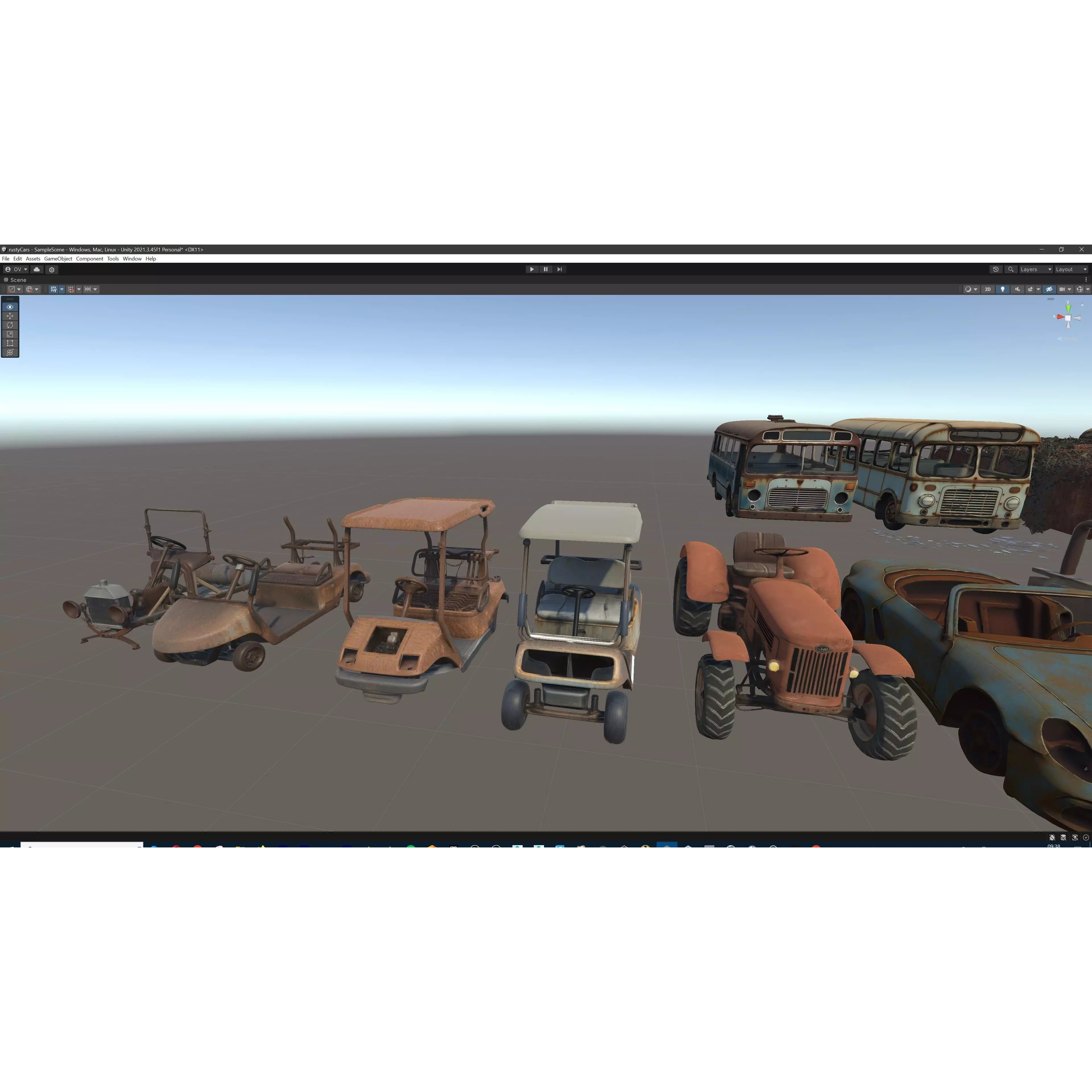 Old Abandoned Rusty Vehicles - Low-Poly Game-Ready 3D Model - View 63