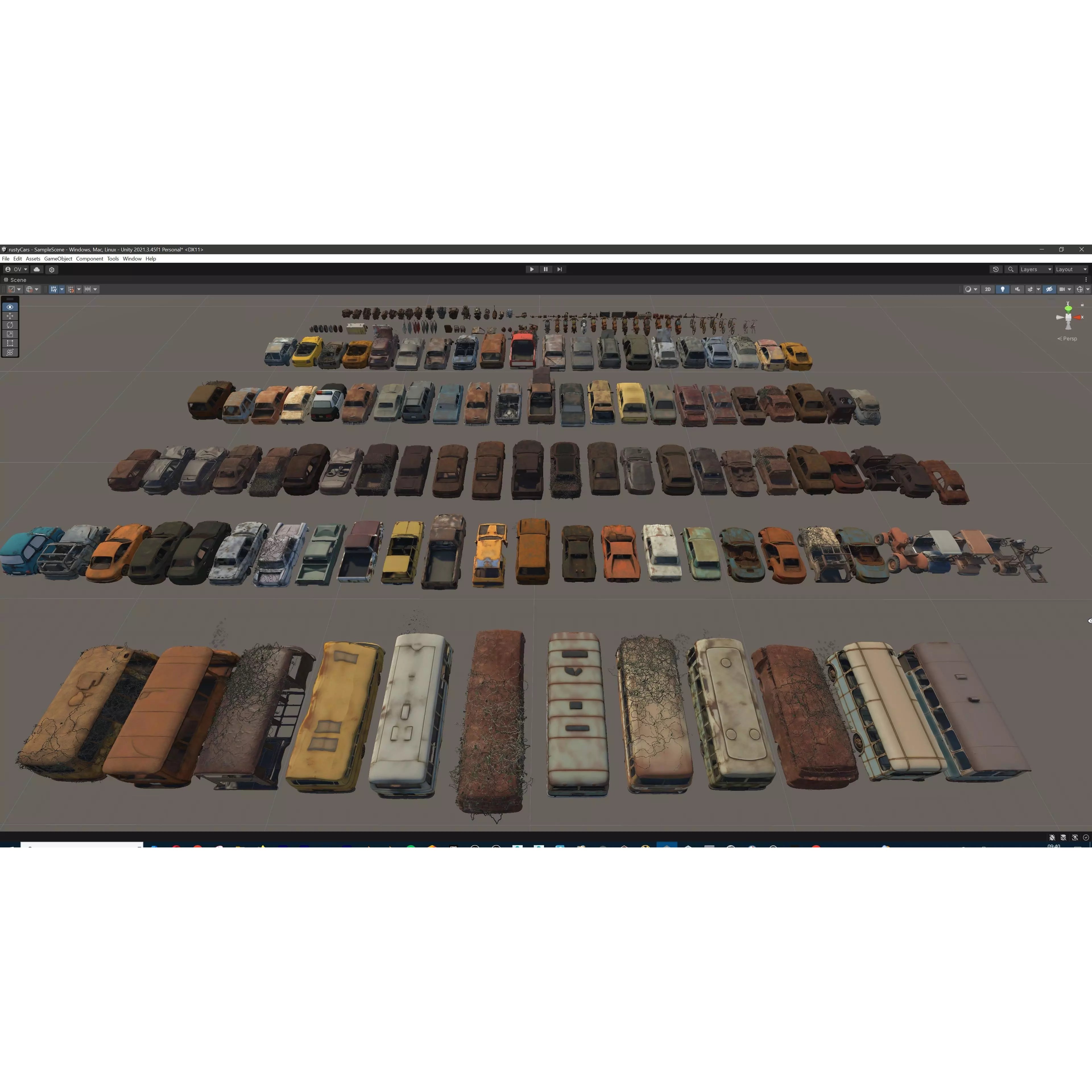 Old Abandoned Rusty Vehicles - Low-Poly Game-Ready 3D Model - View 64