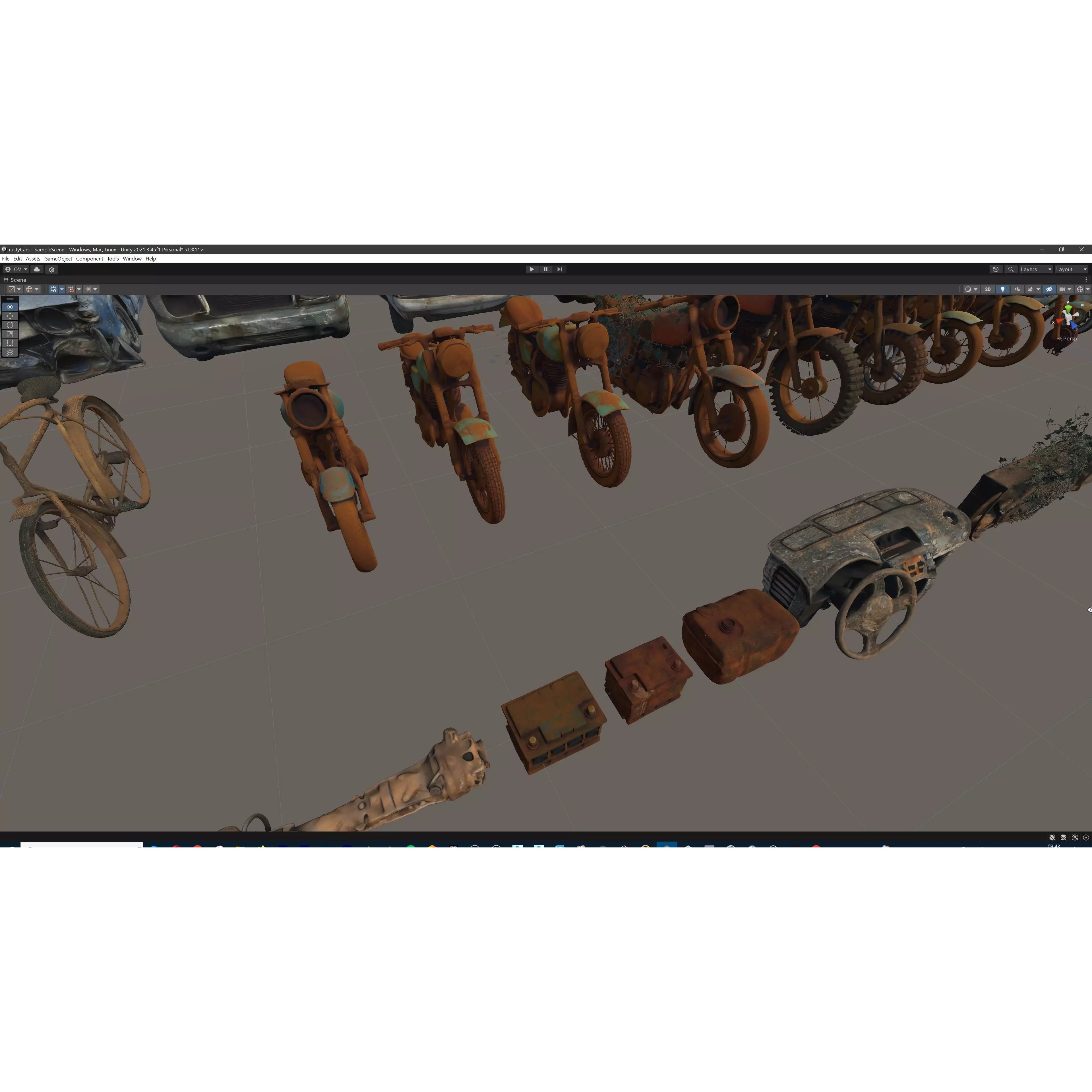 Old Abandoned Rusty Vehicles - Low-Poly Game-Ready 3D Model - View 65