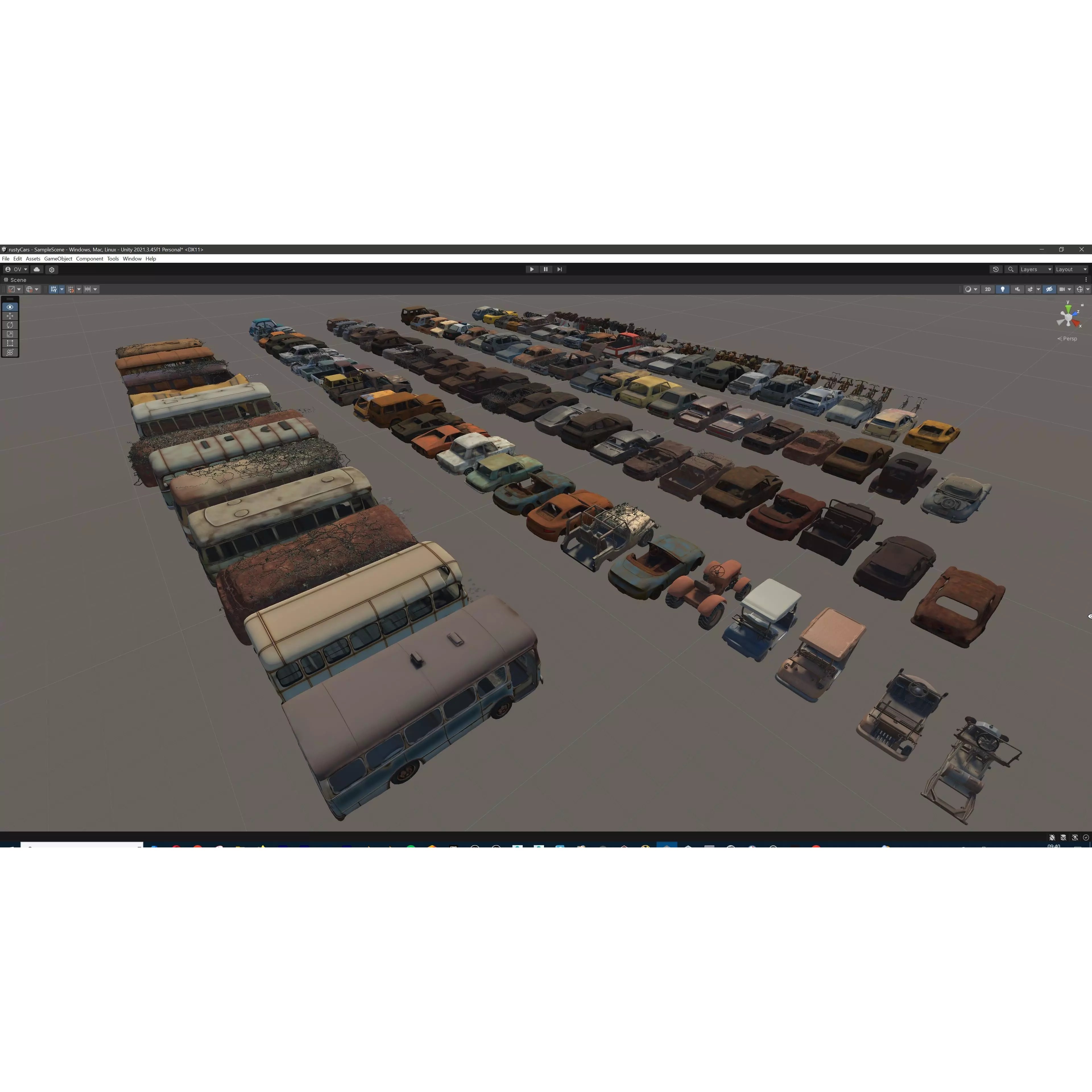 Old Abandoned Rusty Vehicles - Low-Poly Game-Ready 3D Model - View 66