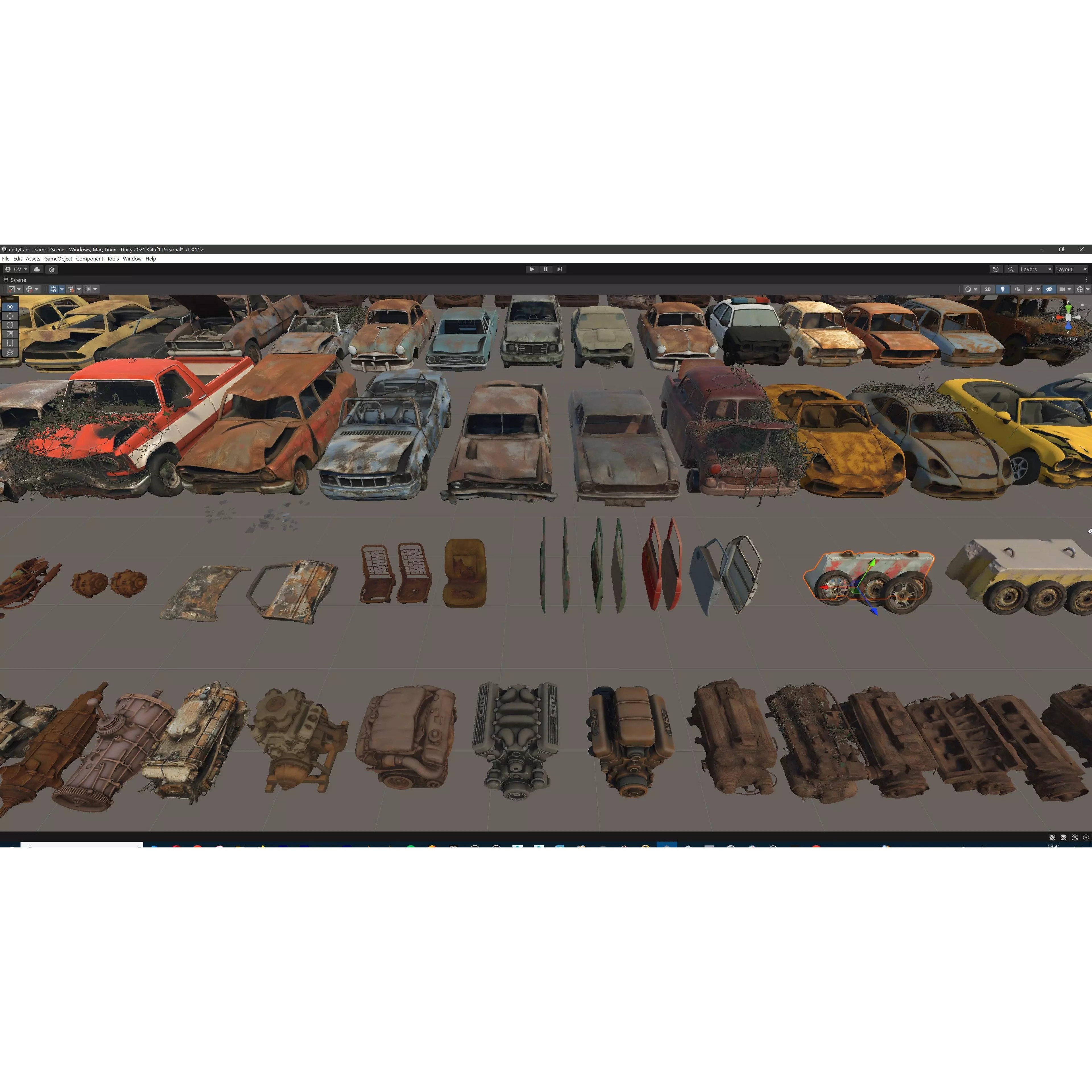 Old Abandoned Rusty Vehicles - Low-Poly Game-Ready 3D Model - View 67