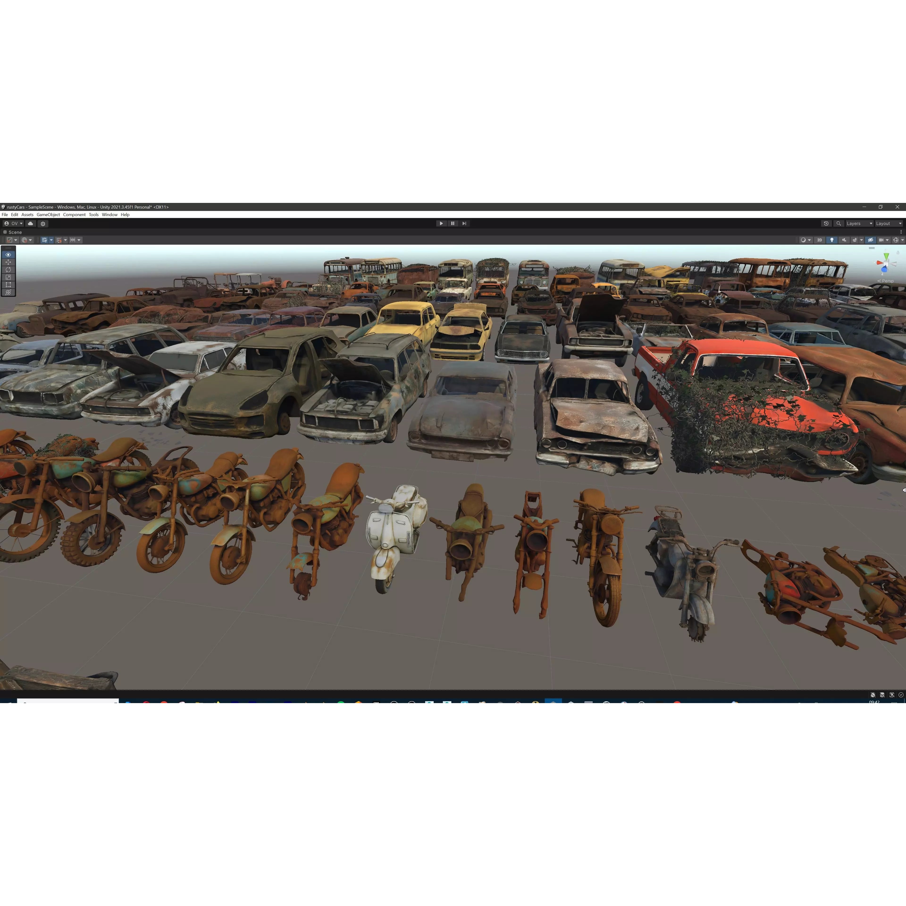 Old Abandoned Rusty Vehicles - Low-Poly Game-Ready 3D Model - View 68