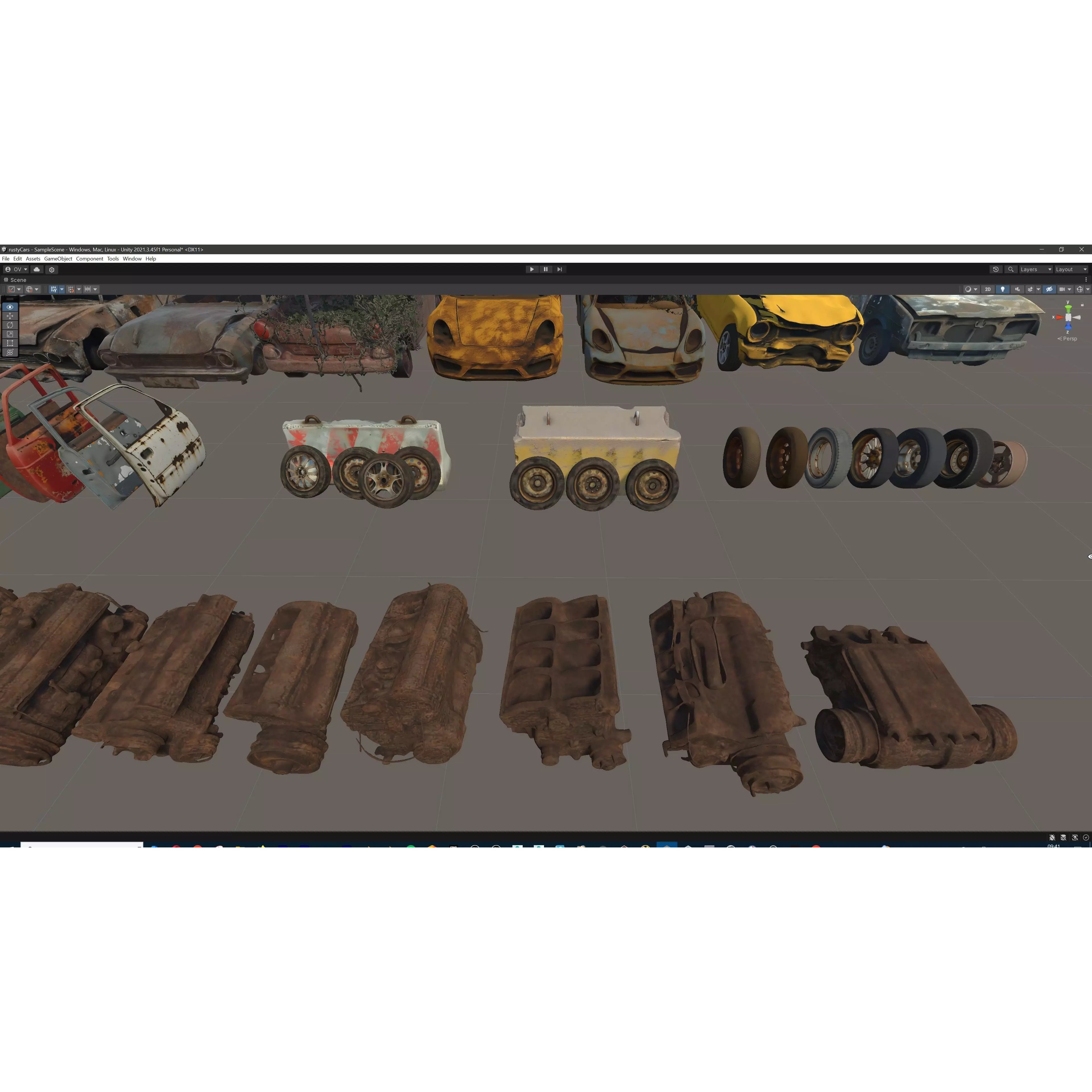 Old Abandoned Rusty Vehicles - Low-Poly Game-Ready 3D Model - View 69
