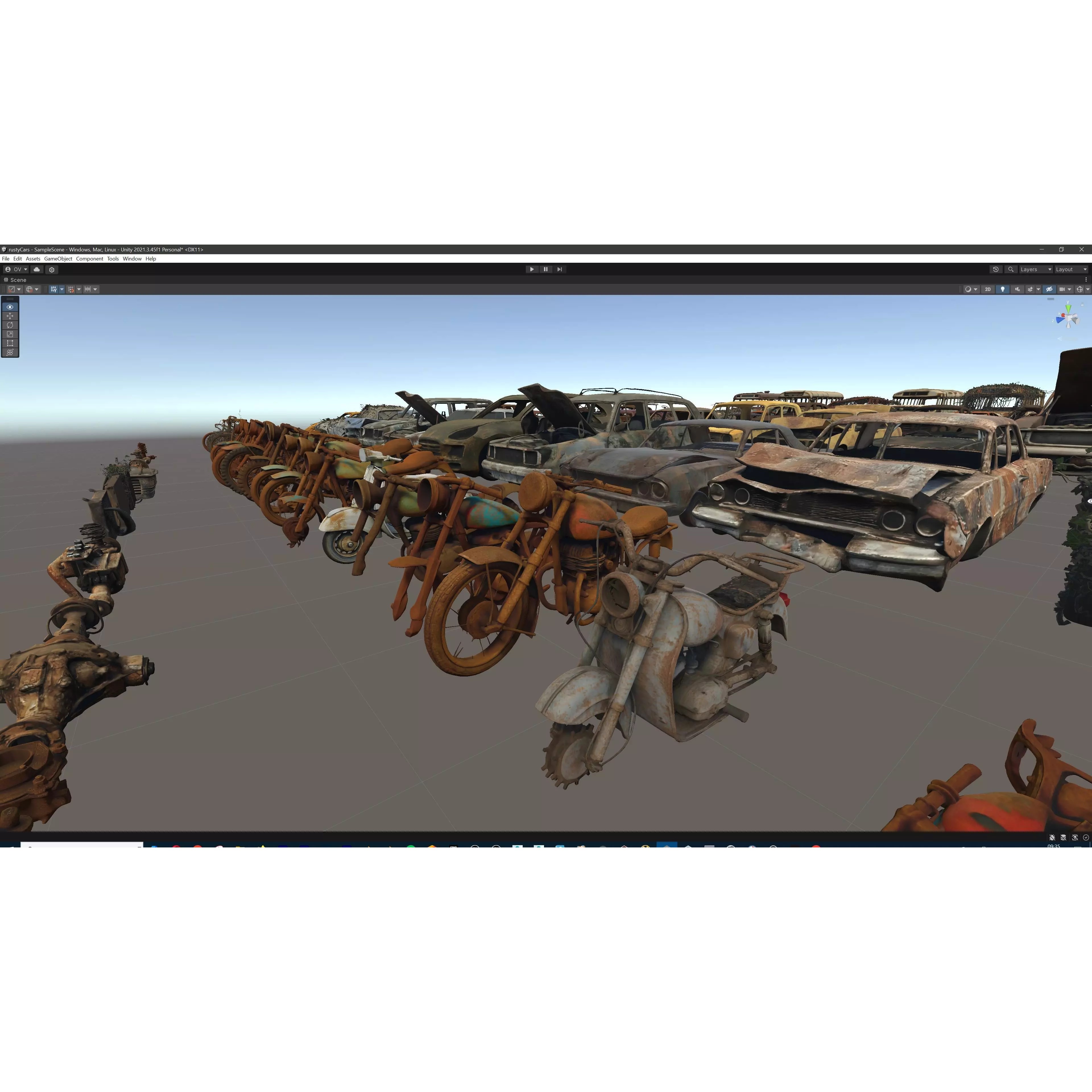 Old Abandoned Rusty Vehicles - Low-Poly Game-Ready 3D Model - View 70