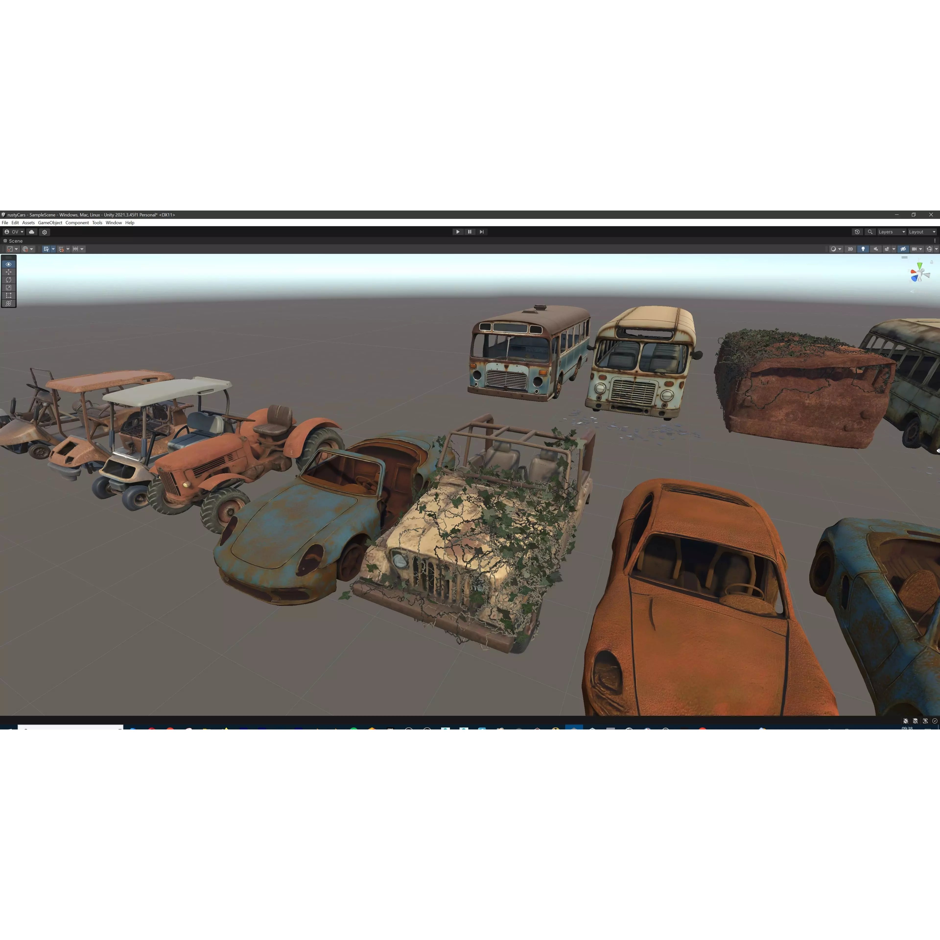 Old Abandoned Rusty Vehicles - Low-Poly Game-Ready 3D Model - View 71