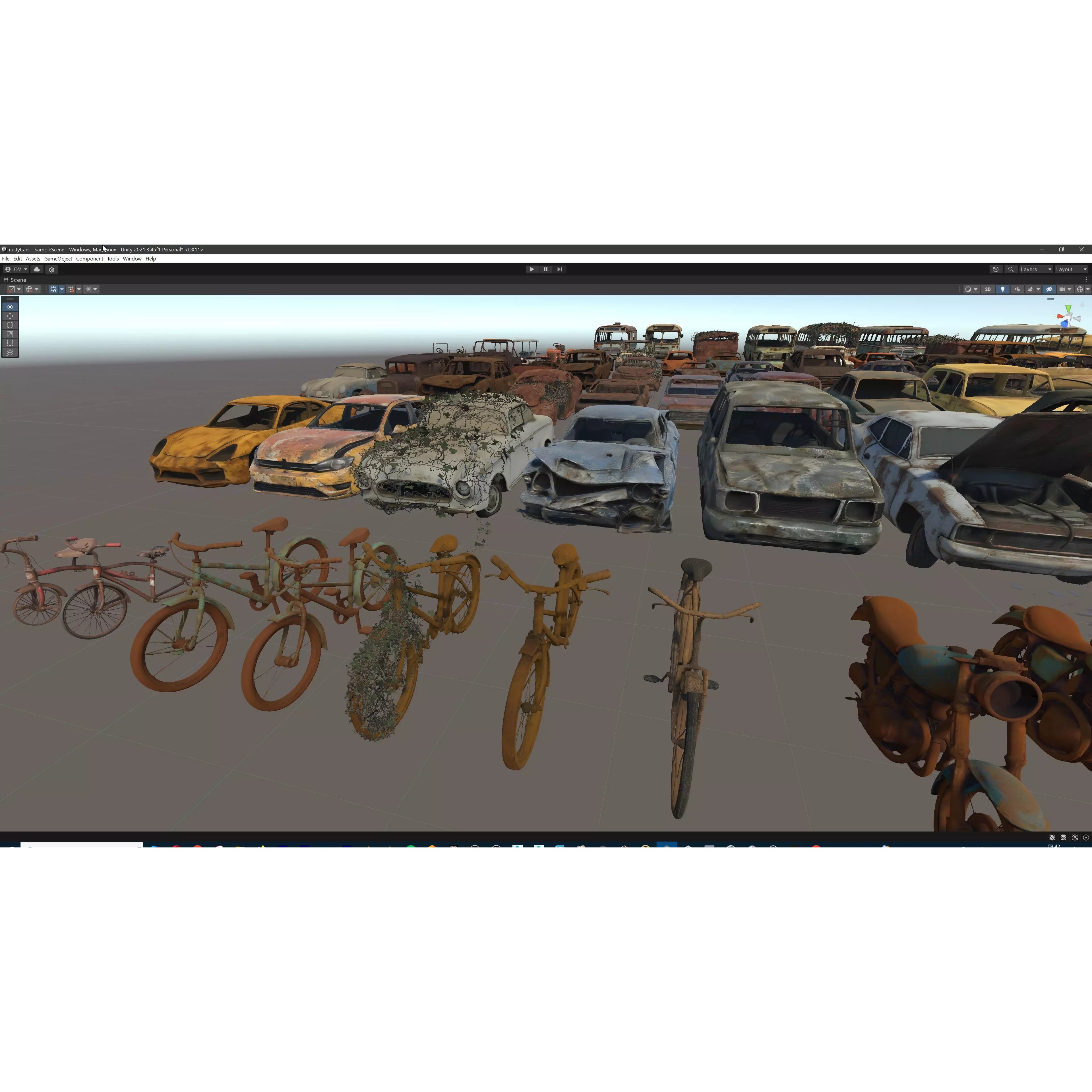 Old Abandoned Rusty Vehicles - Low-Poly Game-Ready 3D Model - View 73
