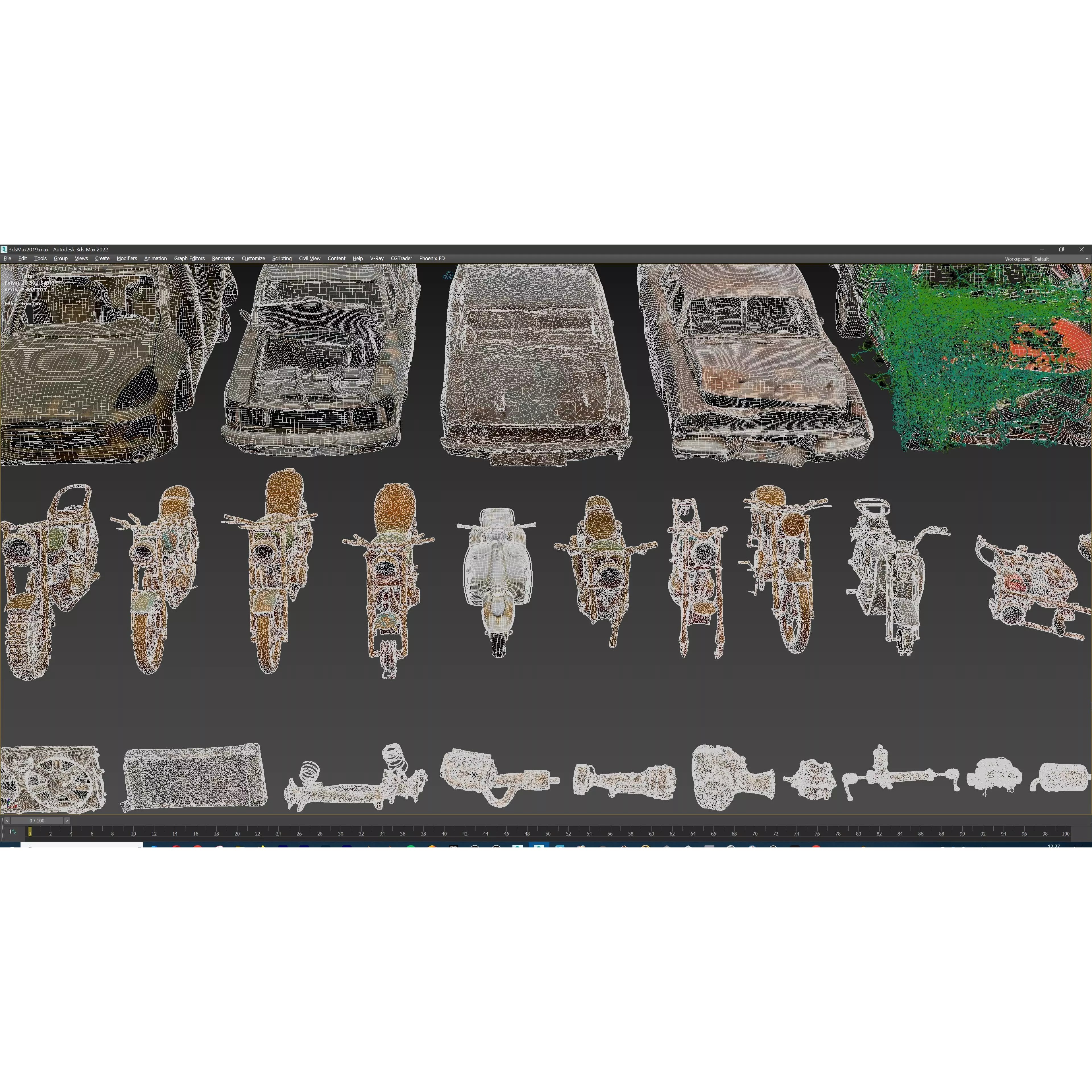Old Abandoned Rusty Vehicles - Low-Poly Game-Ready 3D Model - View 75